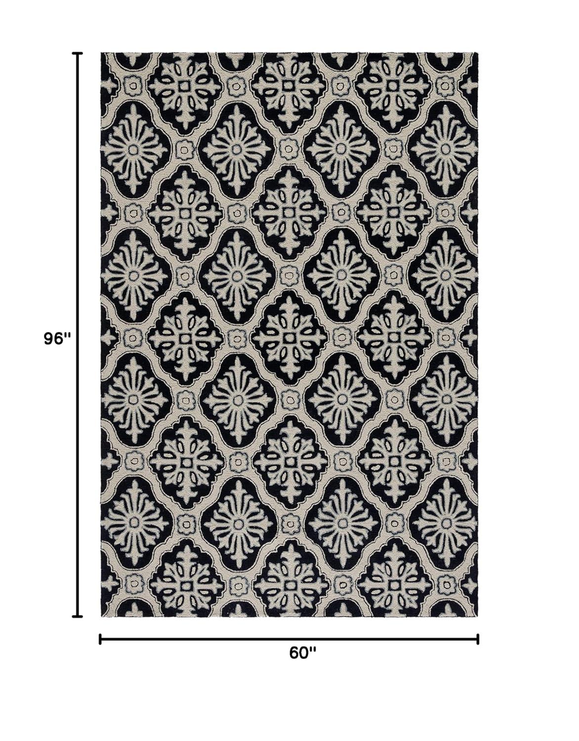 Taran Easy Care Hand Hooked Performance Geometric Rug