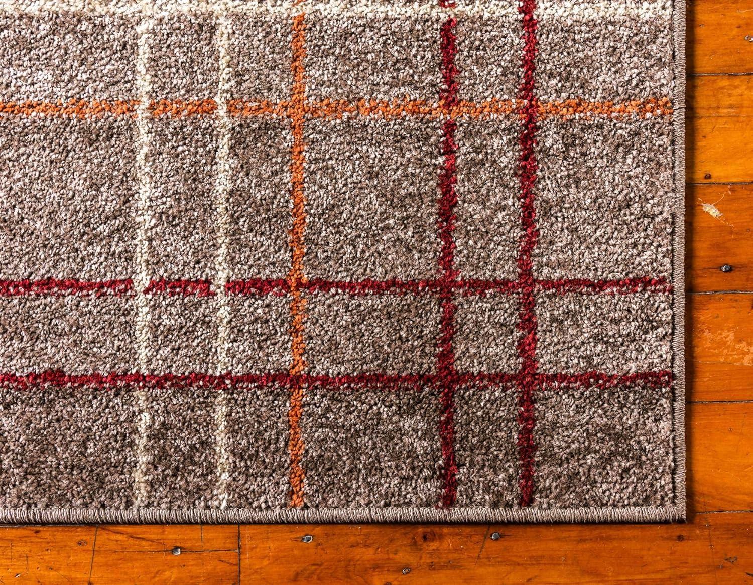 Unique Loom Autumn Collection Area Rug - Heritage (5' 1" x 8' Rectangle Light Brown/Burgundy)