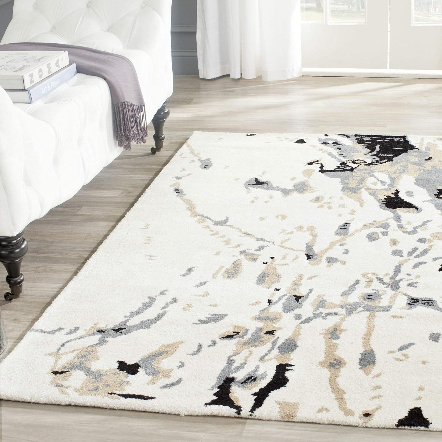 Bella BEL117 Hand Tufted Accent Rug - Ivory/Grey - 2'6"x4' - Safavieh.