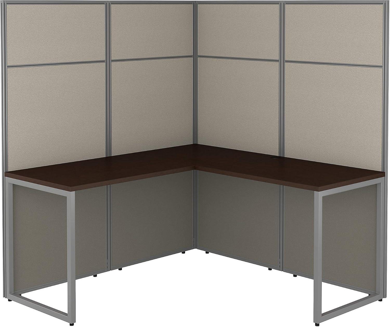 Bush Business Furniture Easy Office L-Shaped 1 Person Cubicle with Cable Management