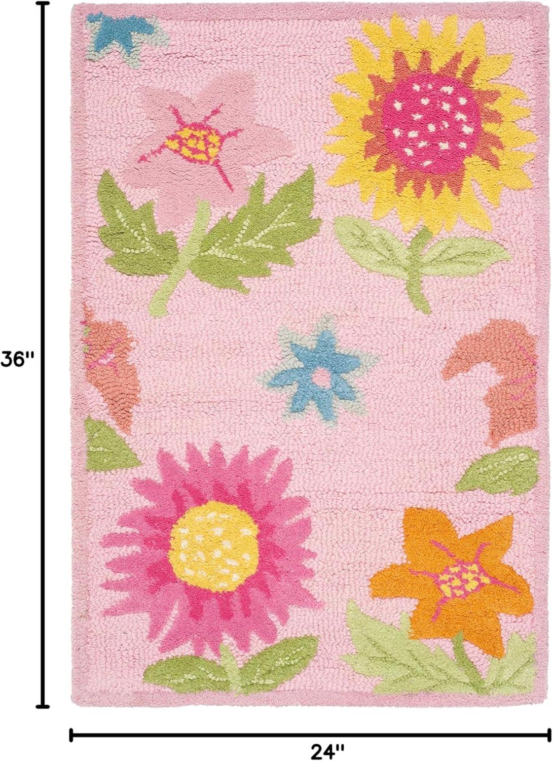 SAFAVIEH Kids Floral Vana Floral Cotton Area Rug, Pink, 2' x 3'