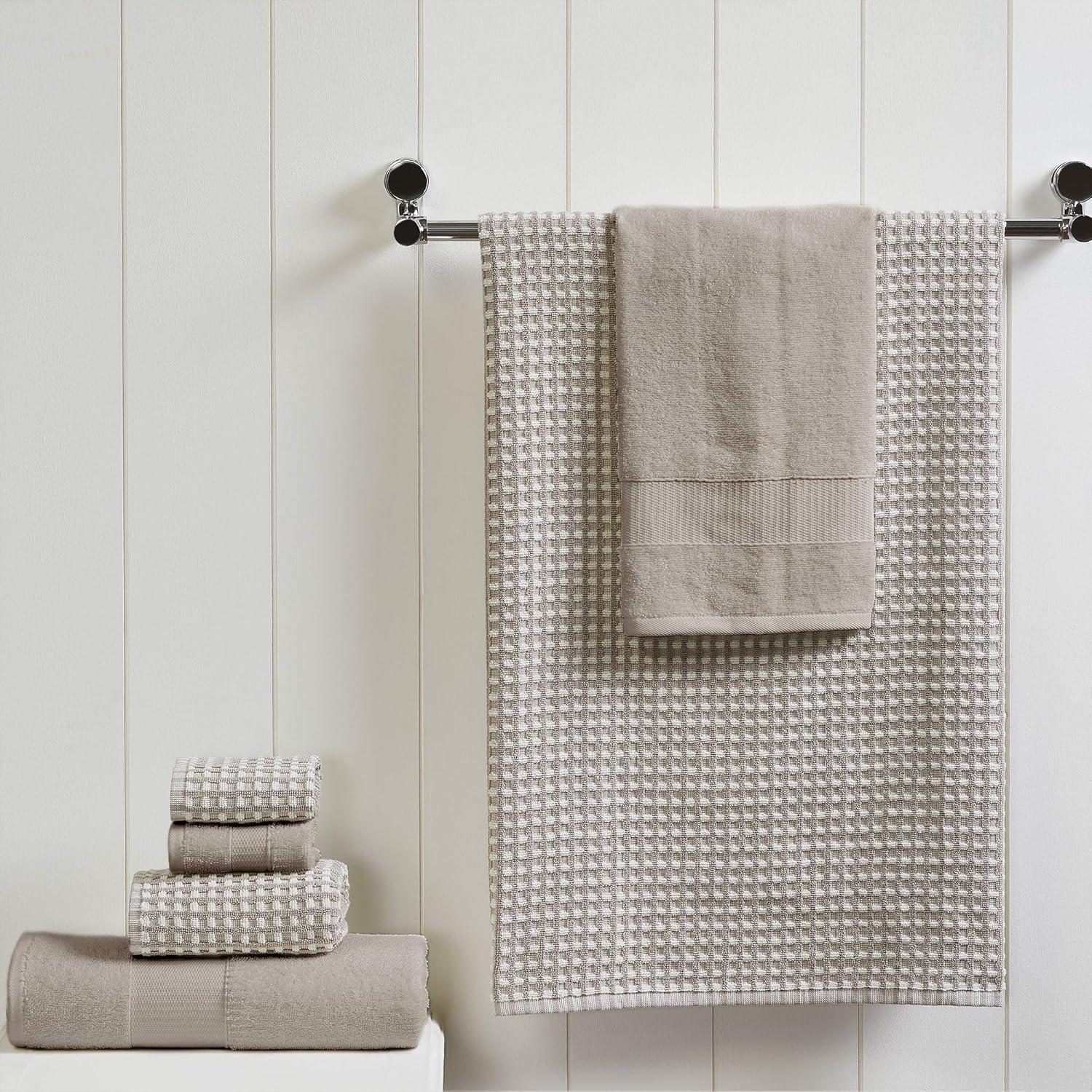 Modern Threads 6 Piece Yarn Dyed Jacquard Towel Set, Cobblestone.