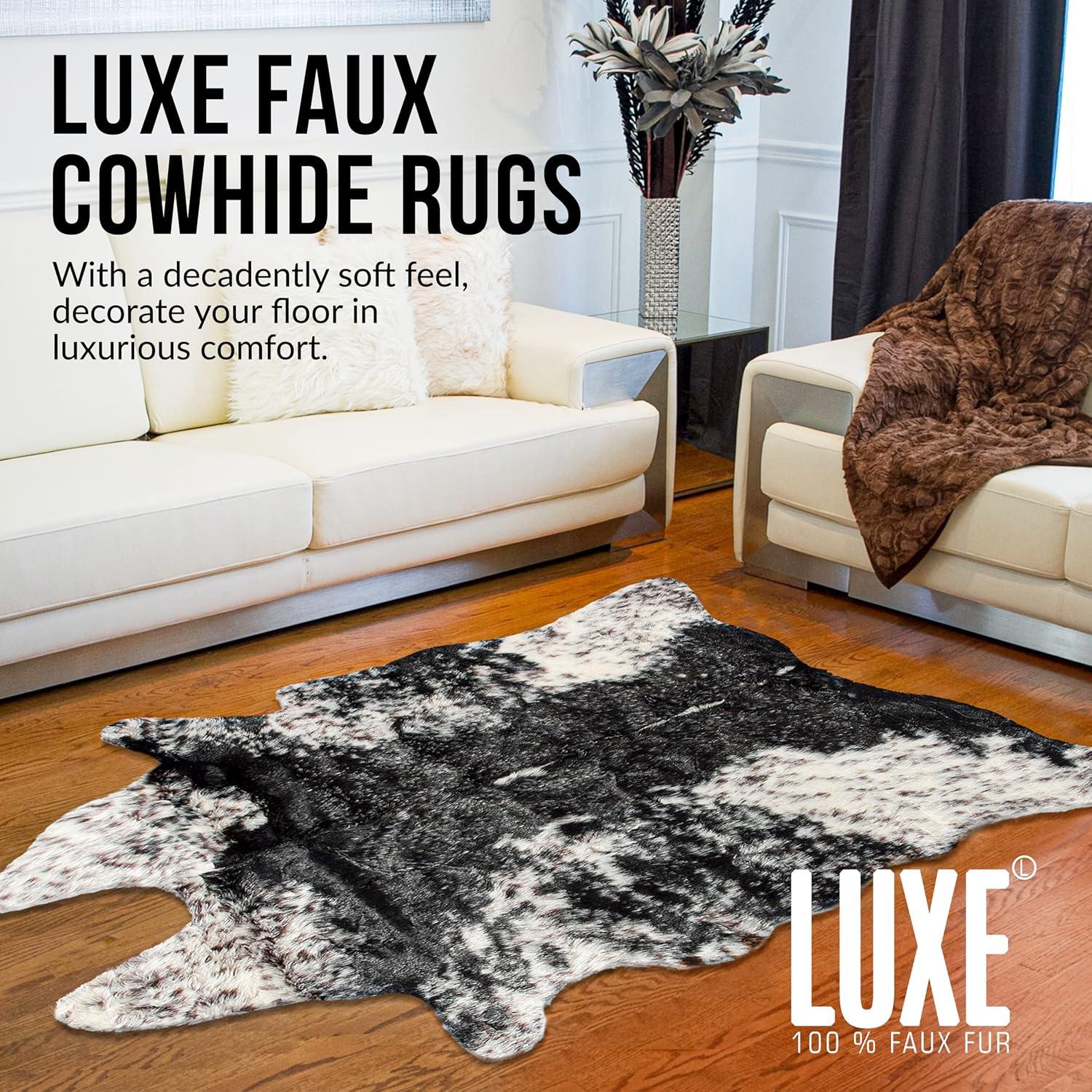 Luxe Classic Faux Hide Rug | Edinburgh s&p black/white | 5.25'x7.5'