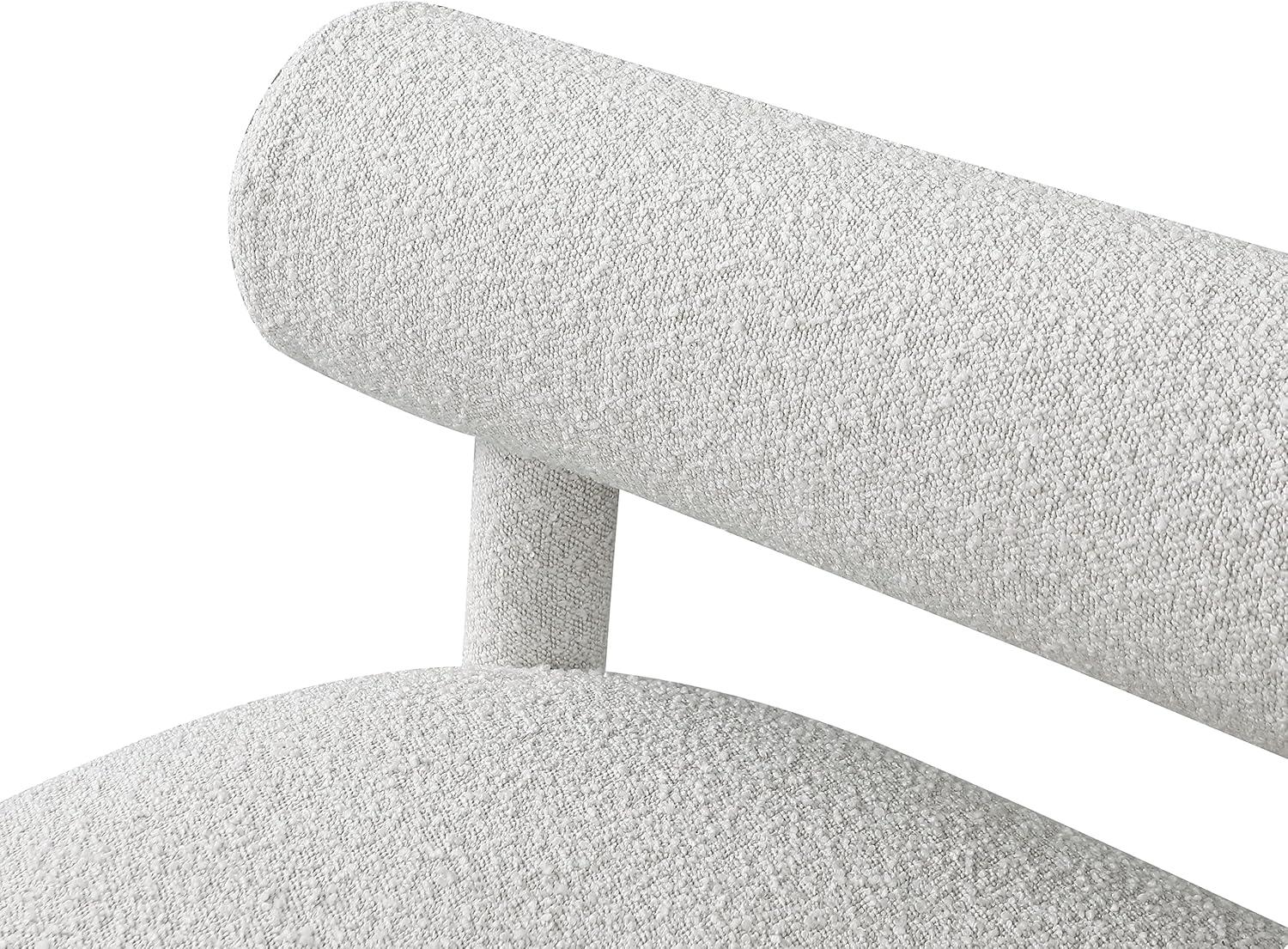 Meridian Furniture Parlor Cream Boucle Fabric Bench