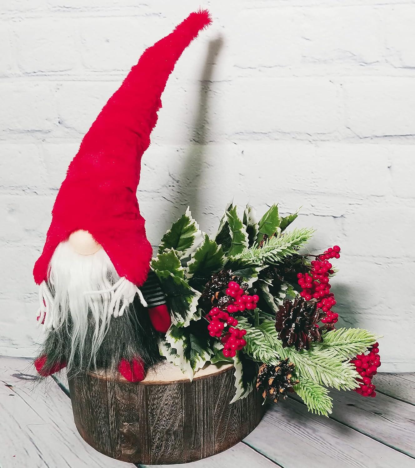 Artificial Holly Leaves Berries Christmas Bush