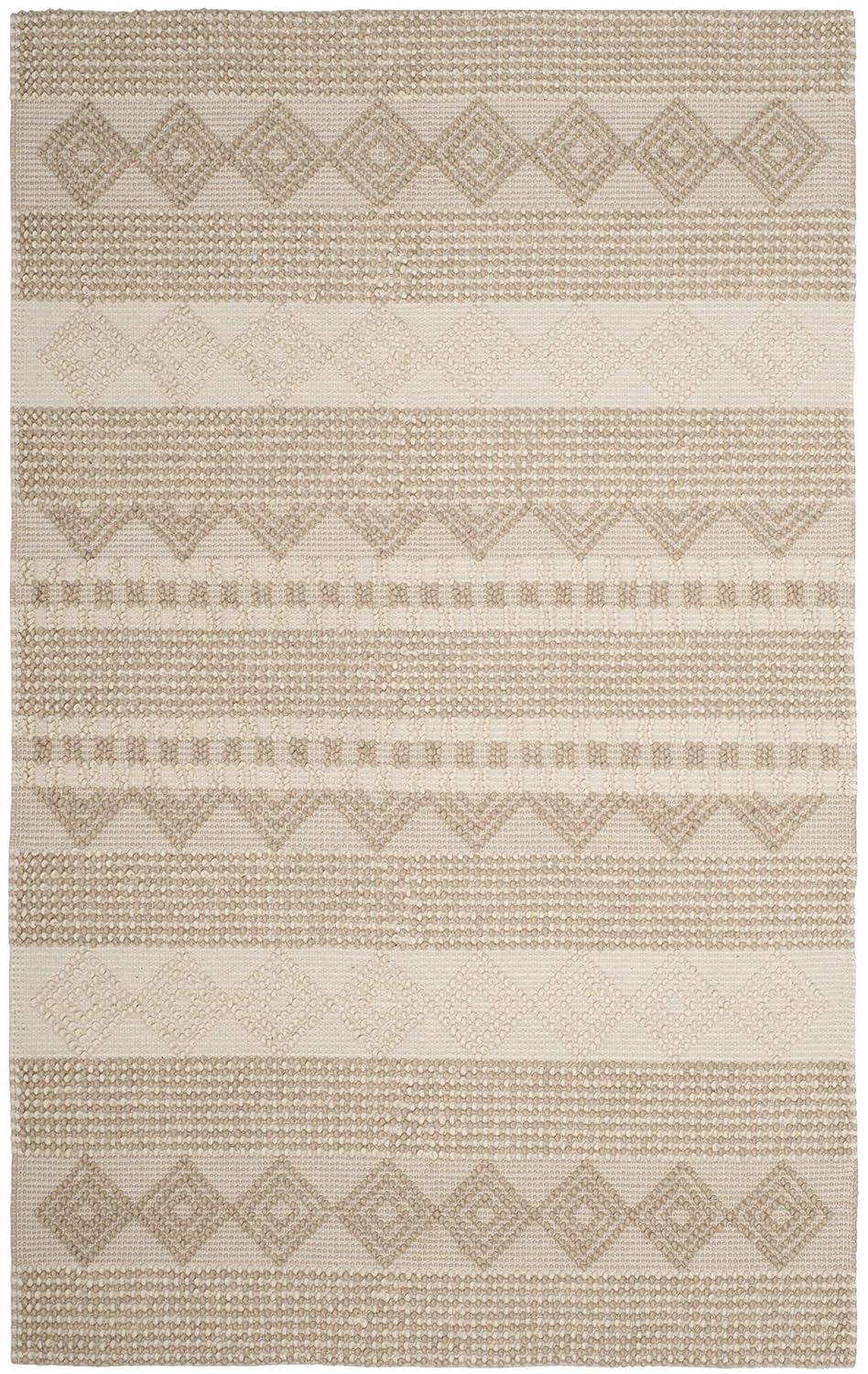 Winchester Geometric Hand-Woven Flatweave Wool/Cotton Beige/Ivory Area Rug
