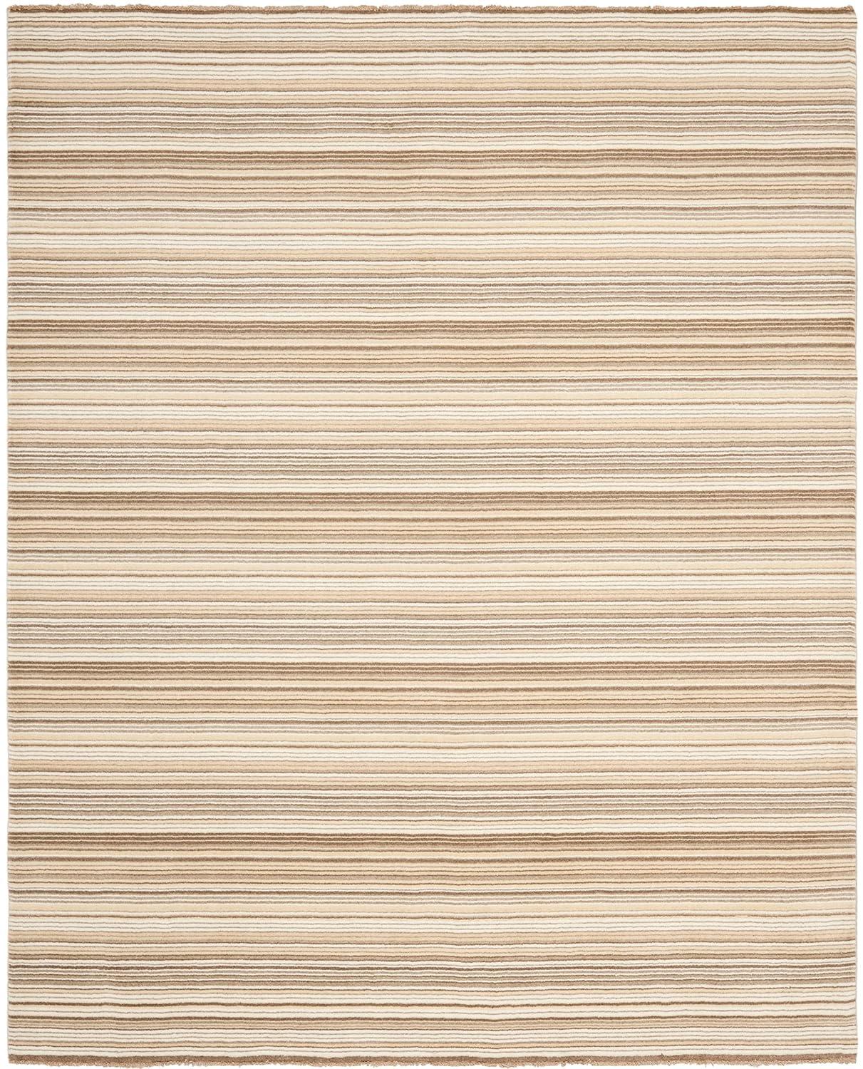 Gray and Natural Hand-Knotted Wool 8' x 10' Area Rug