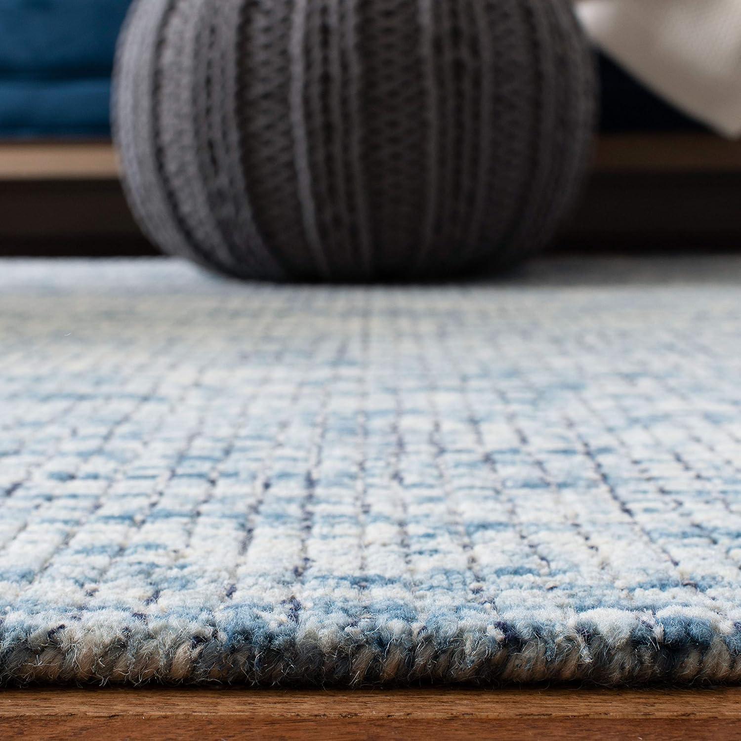 Abstract ABT473 Hand Tufted Area Rug - Ivory/Navy - 4' X 6' - Safavieh.