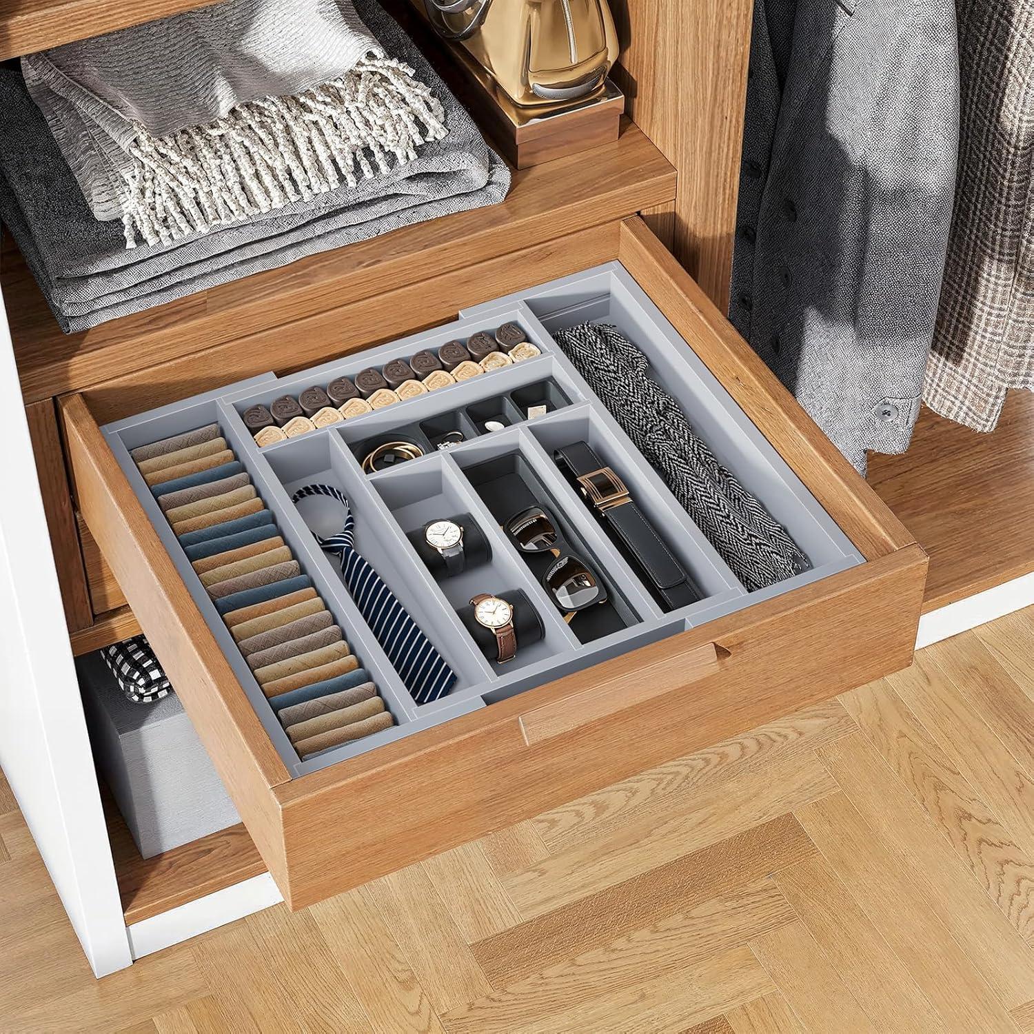 Prep & Savour Bamboo Expandable Drawer Organizer For Utensils Holder, Adjustable Cutlery Tray, Wood Drawer Dividers Organizer For Silverware, Flatware, Knives In Kitchen, Bedroom, Living Room | Wayfair