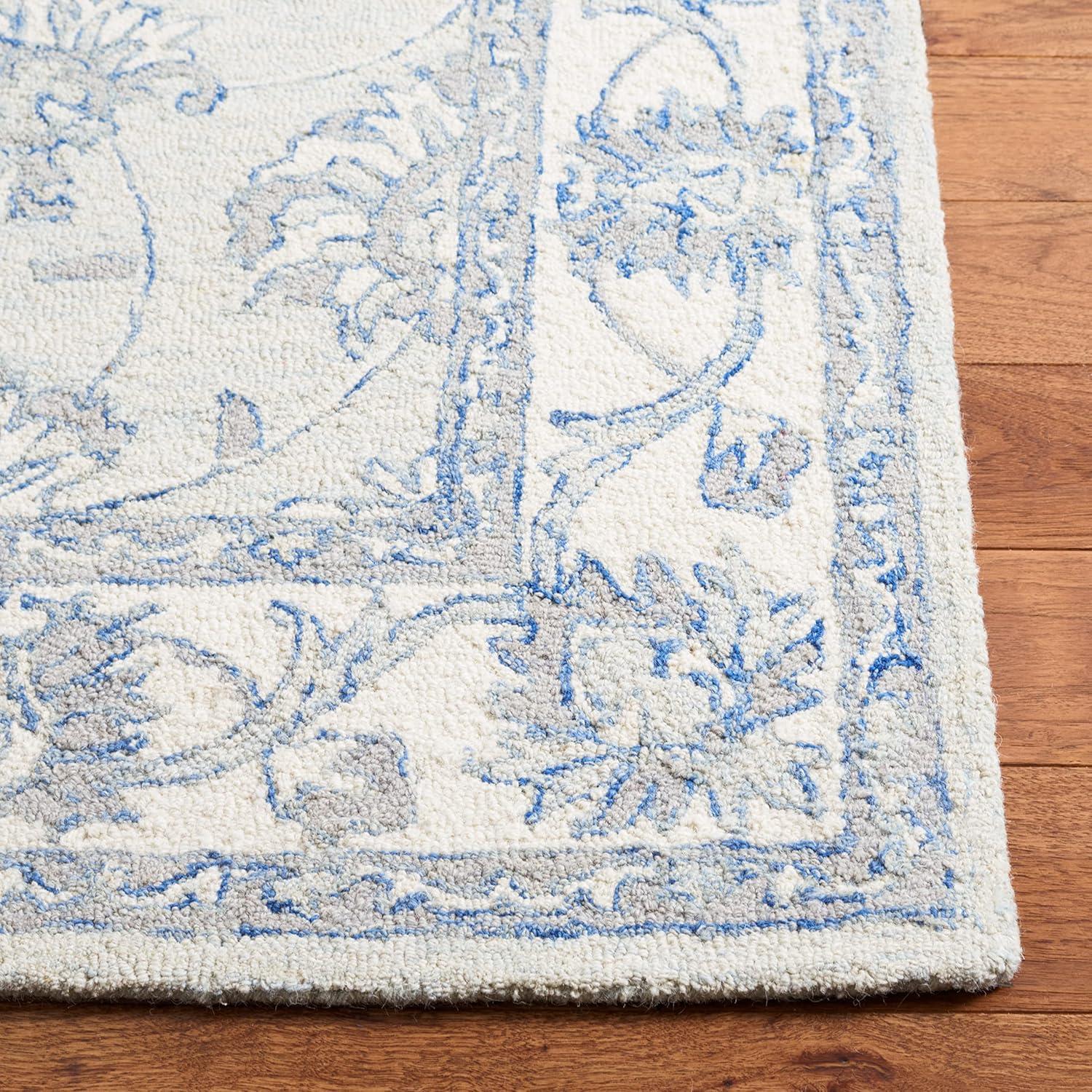 Micro-Loop MLP536 Hand Tufted Indoor Area Rug - Blue/Ivory - 9'x12' - Safavieh