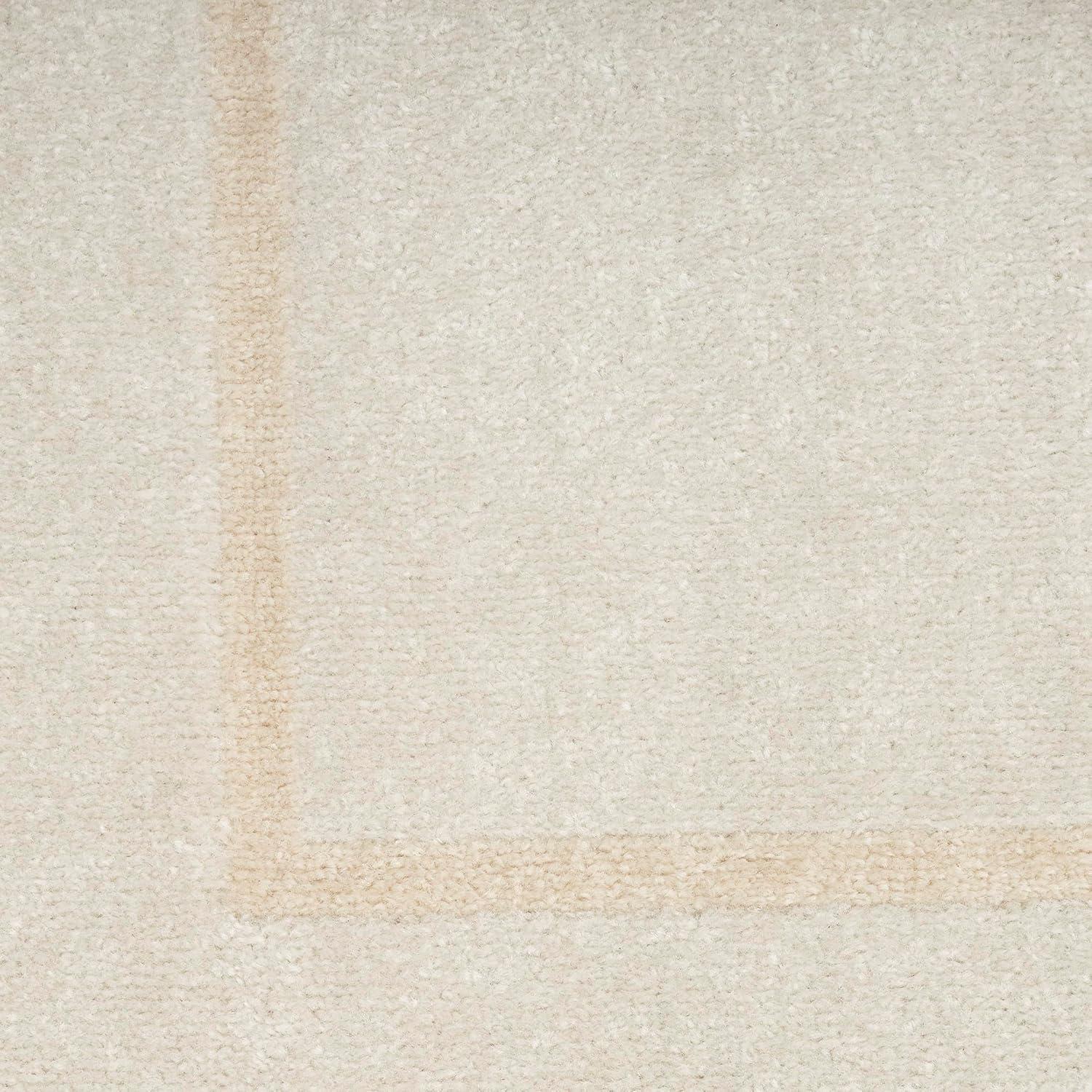 Nourison Essentials 2' x 6' Ivory Gold Contemporary Bordered Indoor/Outdoor Area Rug