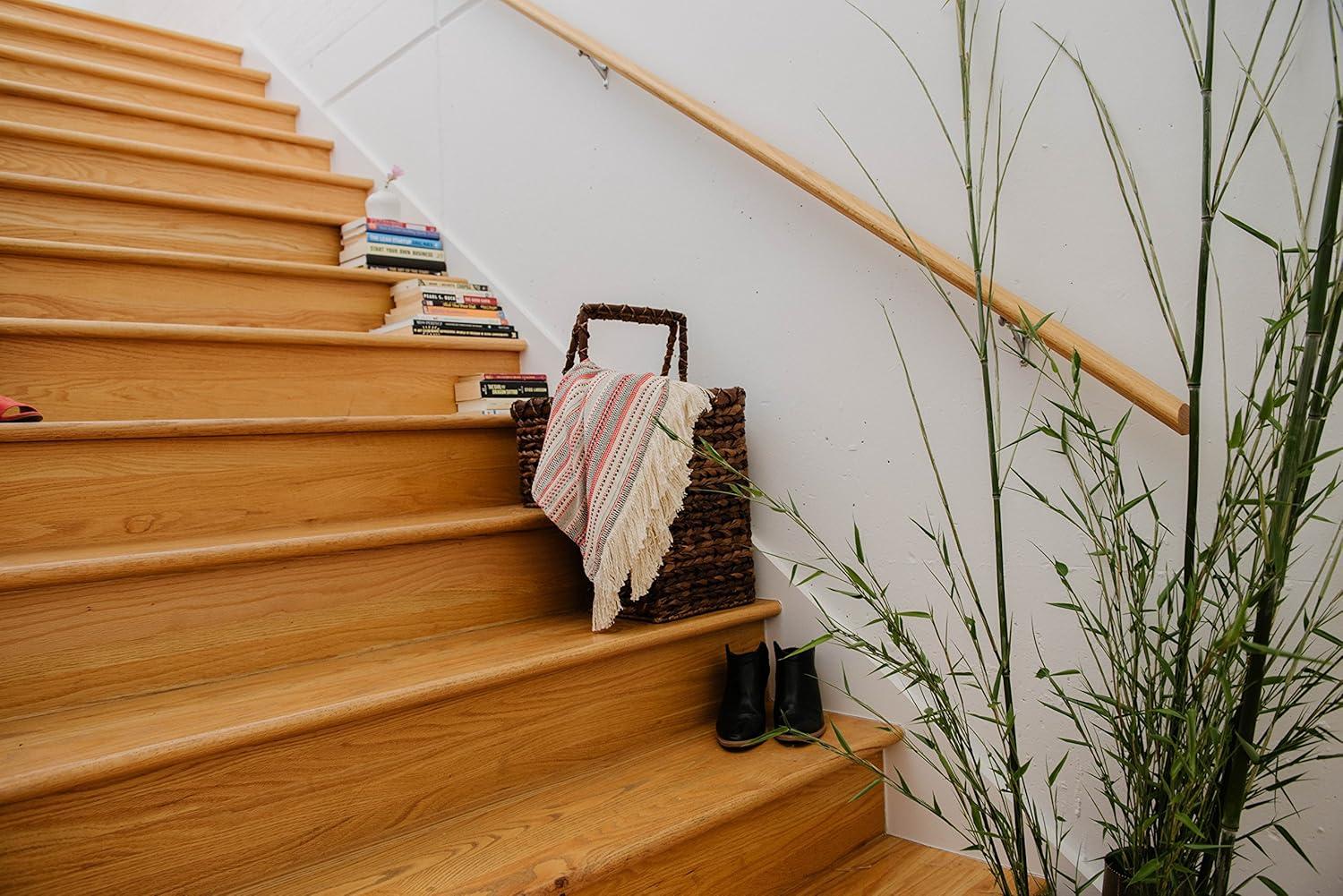 Natural Rattan Rectangular Storage Stair Basket