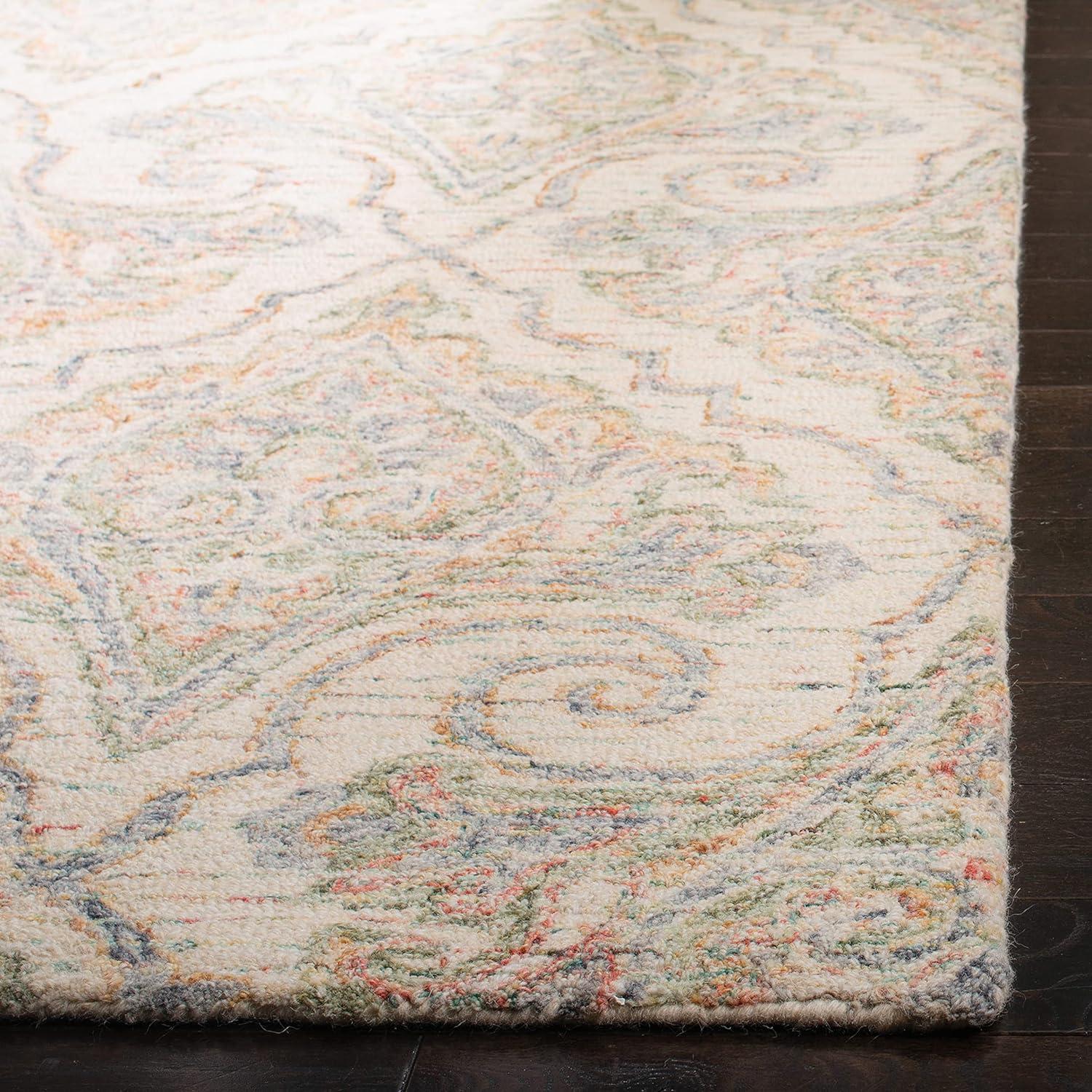 Aubusson AUB103 Hand Tufted Area Rug - Ivory/Green - 4'x6' - Safavieh.