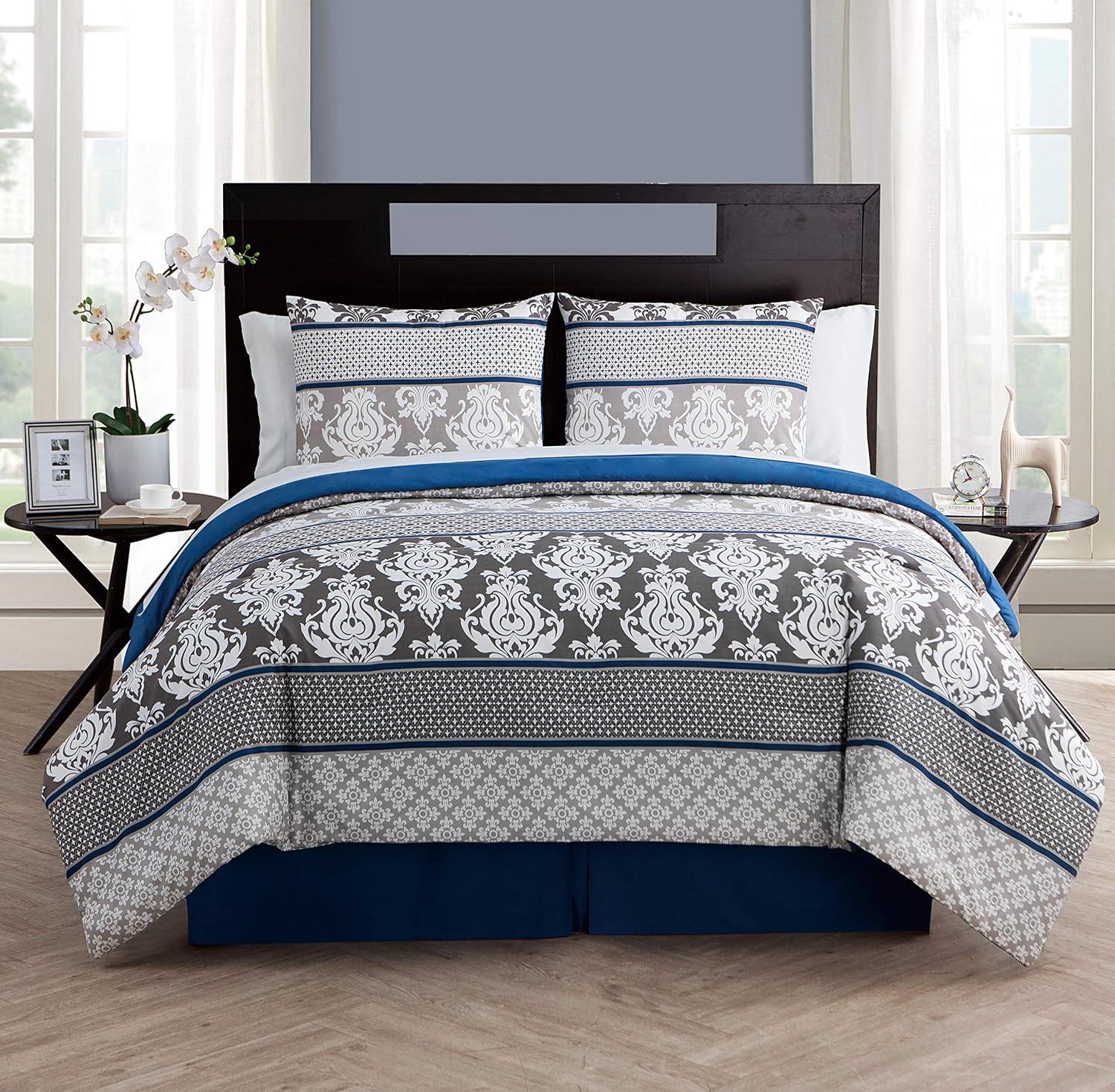 Beckham Bed in a Bag Comforter Set Blue - VCNY Home