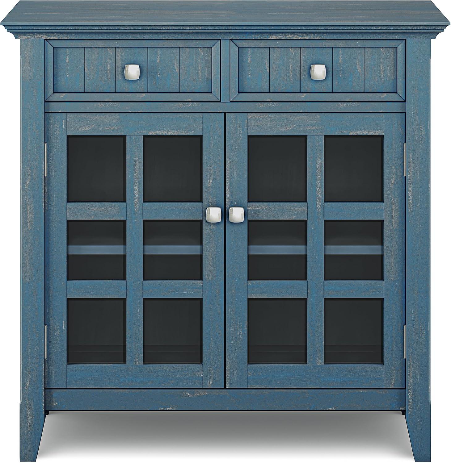 Acadian WOOD 36" WD Entryway Hallway Storage Cabinet in Distressed Coastal Blue