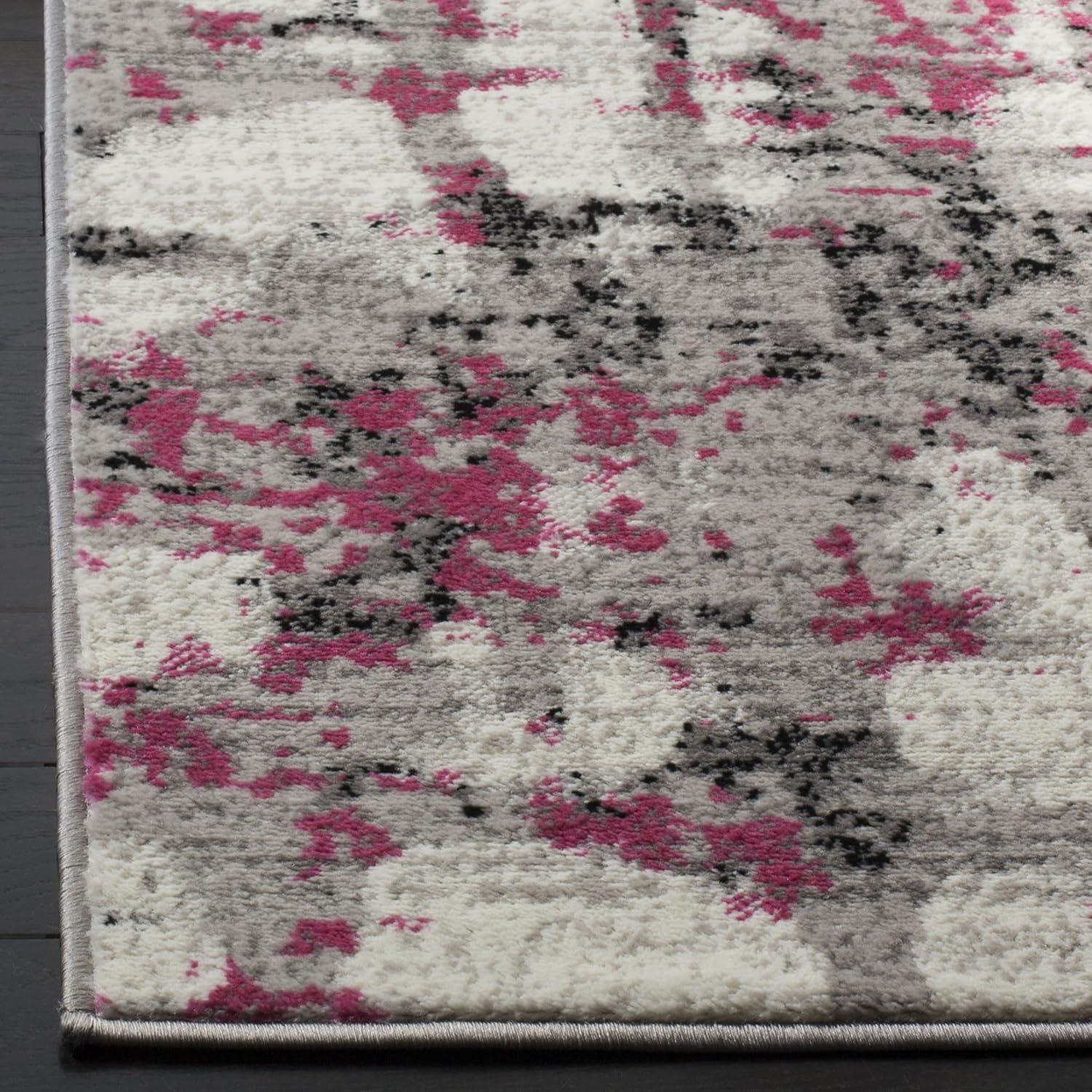 SAFAVIEH Skyler Langston Distressed Area Rug, Grey/Pink, 3' x 5'