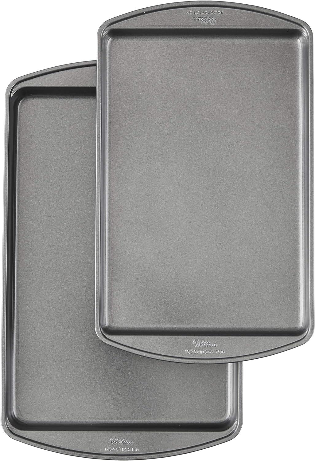 Gray Aluminum Non-Stick Cookie Baking Sheets Set, 2-Piece