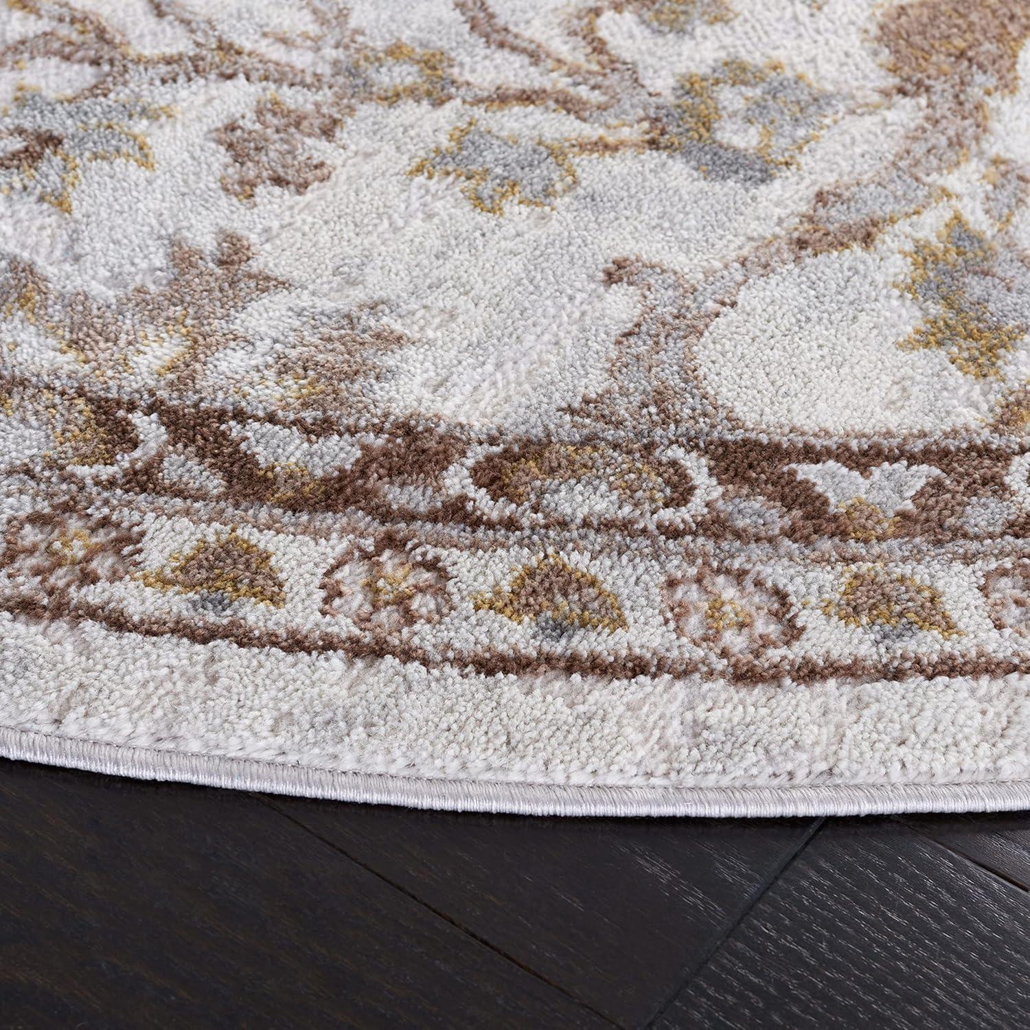 Palma PAM336 Power Loomed Indoor Area Rug - 5'3"x5'3" - Beige/Brown - Safavieh