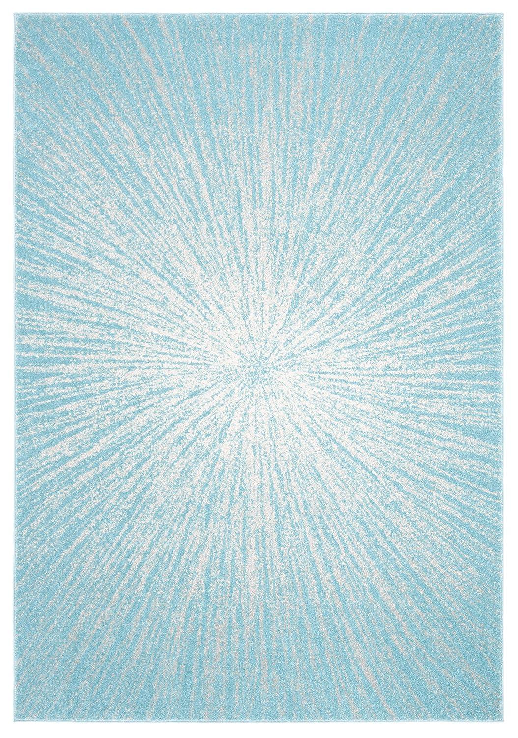 Evoke EVK228 Power Loomed Indoor Area Rug - Aqua/Ivory - 4'x6' - Safavieh