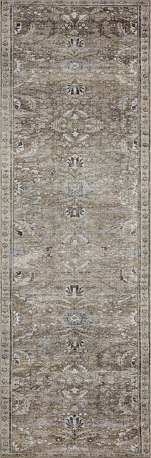 Loloi II Layla LAY-13 Printed Antique / Moss Oriental Area Rug 2'-0" x 5'-0"