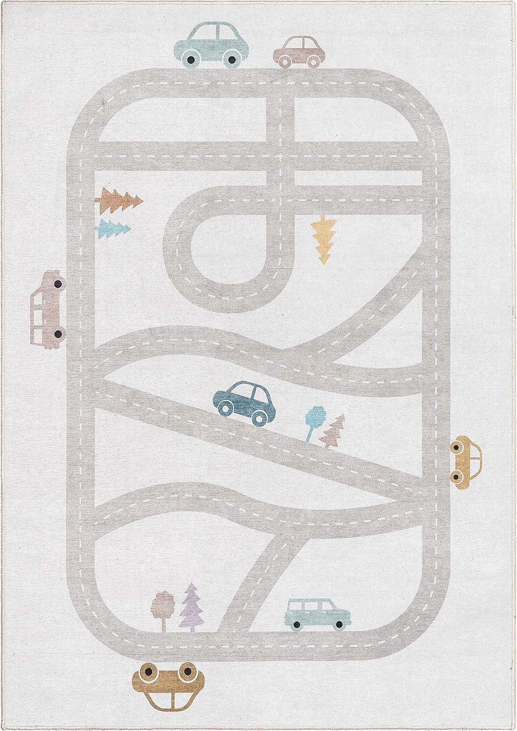 Well Woven Kids Rugs Playful Roads Grey Area Rug