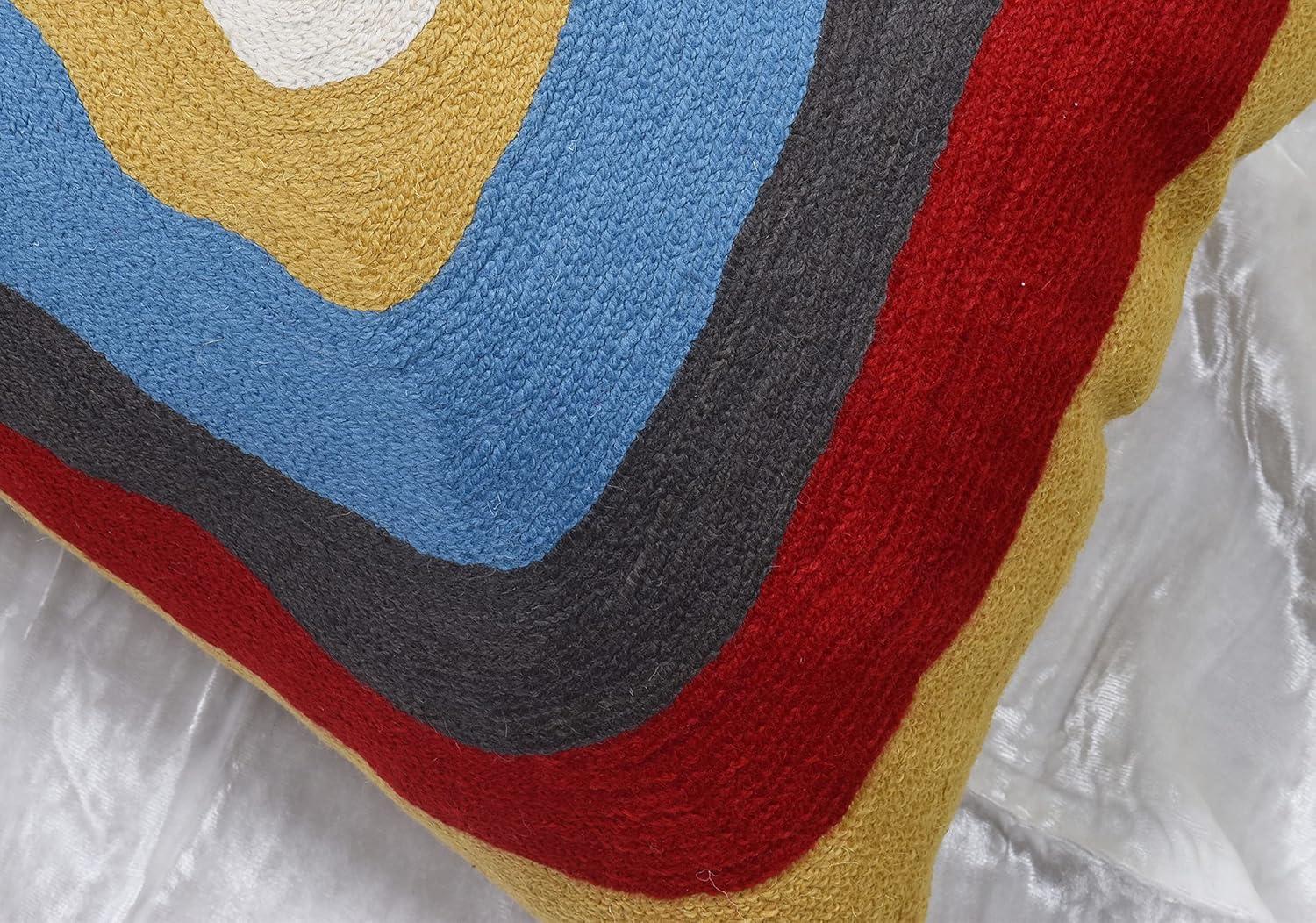 Kandinsky Inspired Embroidered Wool Euro Sham