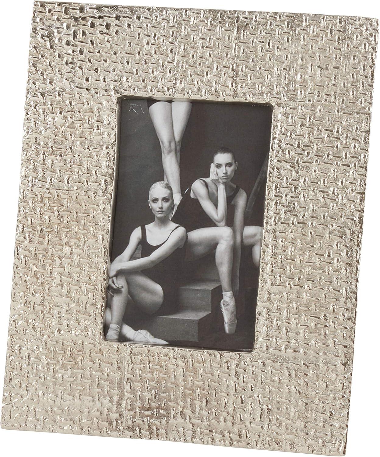 SARO  Hammered Design Aluminum Photo Frame  Silver