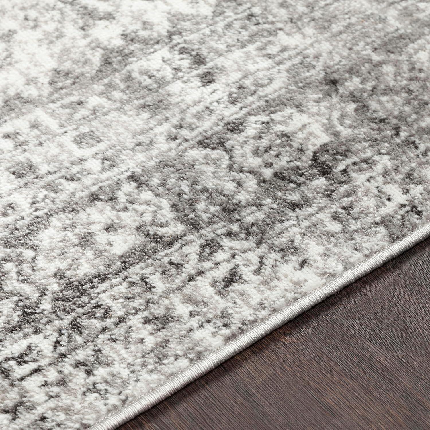 Livabliss 5'3"x5'3" Square Melissa Traditional Rugs Charcoal Gray: Medium Pile, Stain & Fade-Resistant