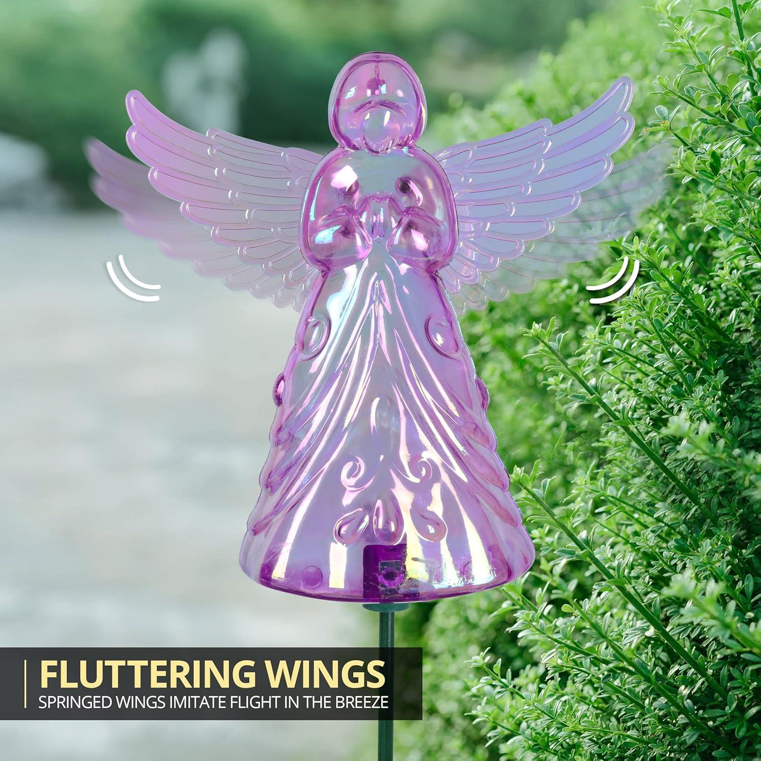 Exhart 2 Piece Angel WindyWing Garden Stakes, 4.5 by 30 Inches (Set of 2)