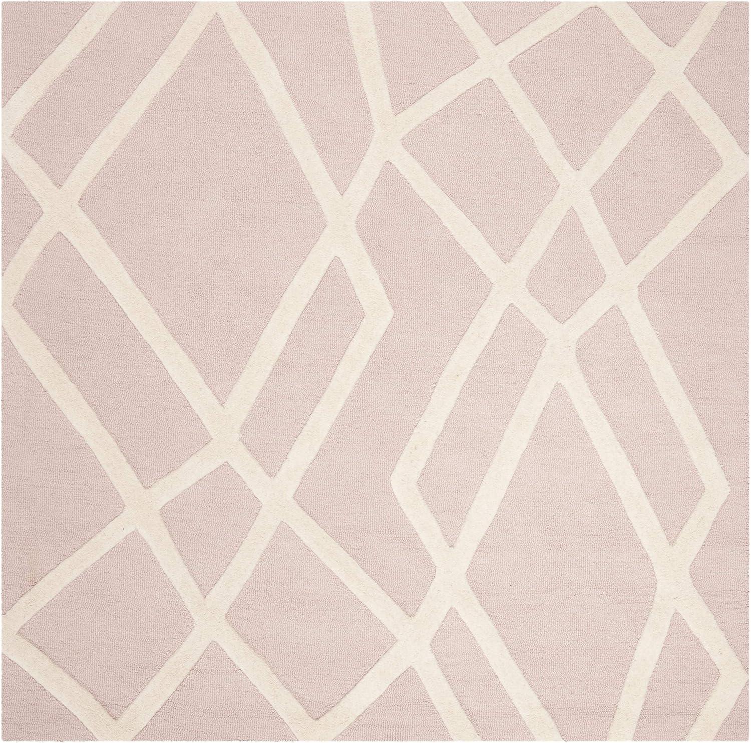 Safavieh Kids Abstract SFK905 Hand Tufted Indoor Area Rug - Pink/Ivory - 5'x5' - Safavieh