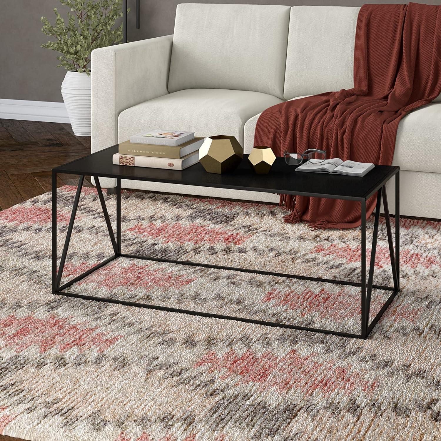 Pia 45" Blackened Bronze Rectangular Steel Coffee Table