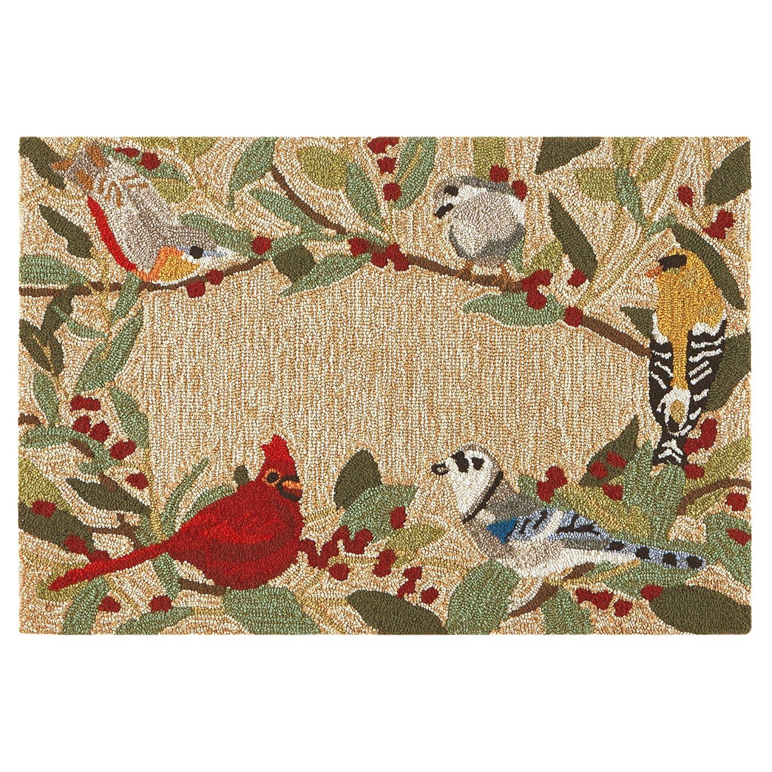 Liora Manne Frontporch Birds Indoor/Outdoor Rug Neutral 2'6" x 4'