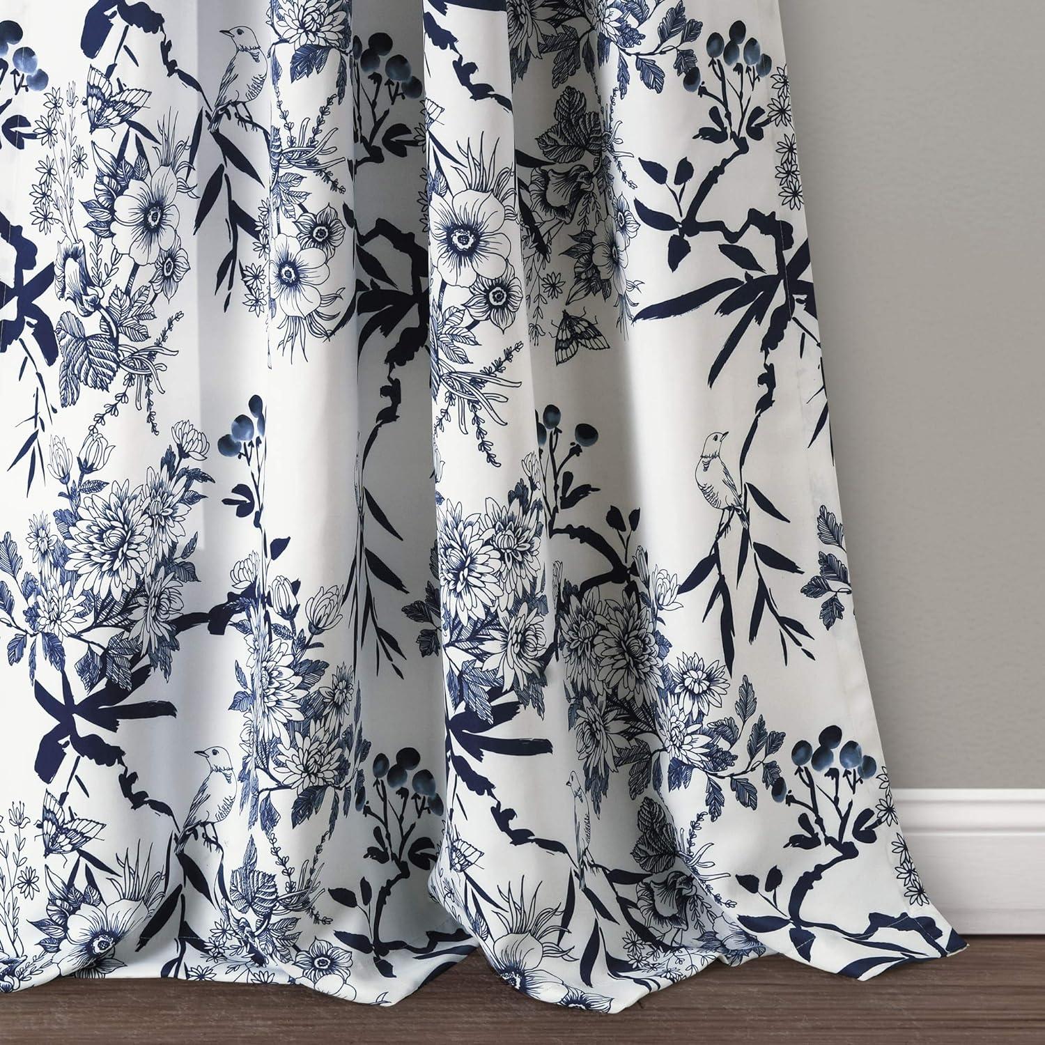 Botanical Garden Polyester Room Darkening Curtain Pair