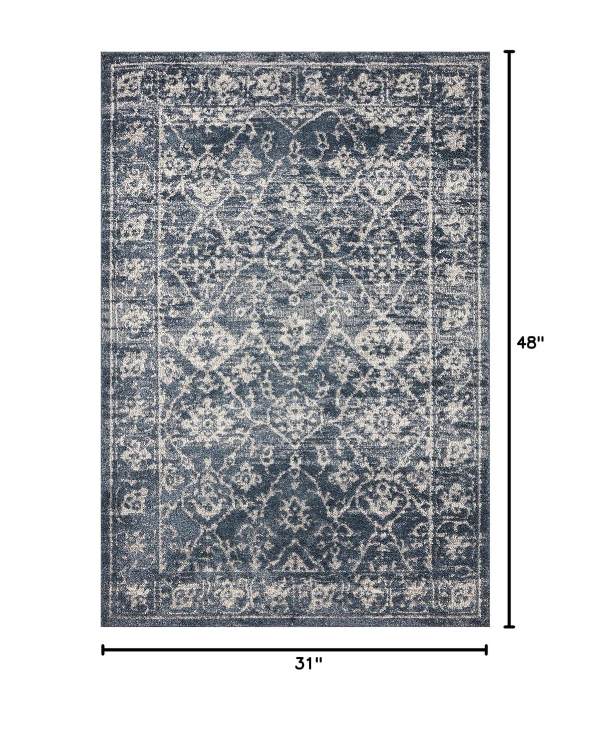 Magnolia Home by Joanna Gaines x Loloi Gigi Navy / Stone Area Rug