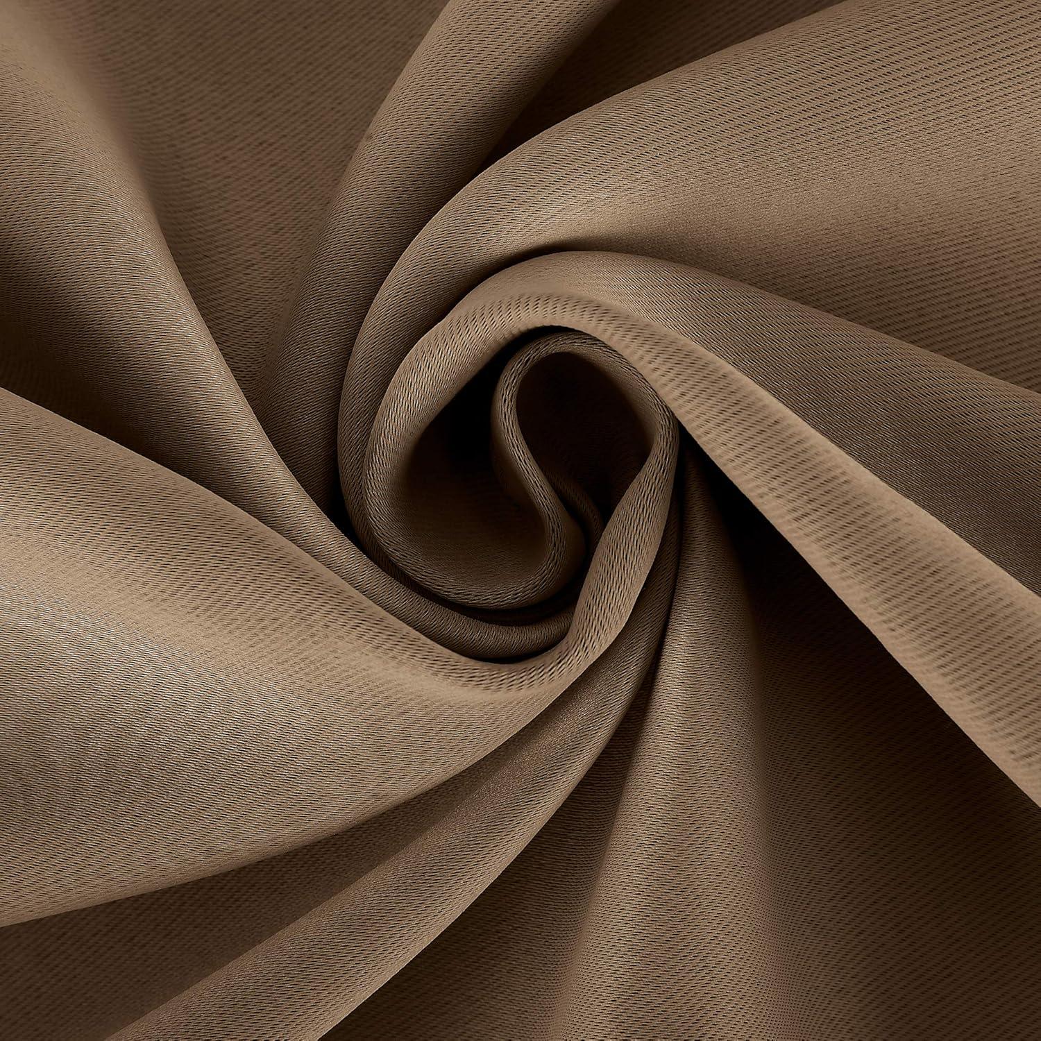 40"x54" Sun Zero Blackout Kenneth Energy Saving Grommet Curtain Panel Barley Brown: Solid Polyester Indoor Curtain