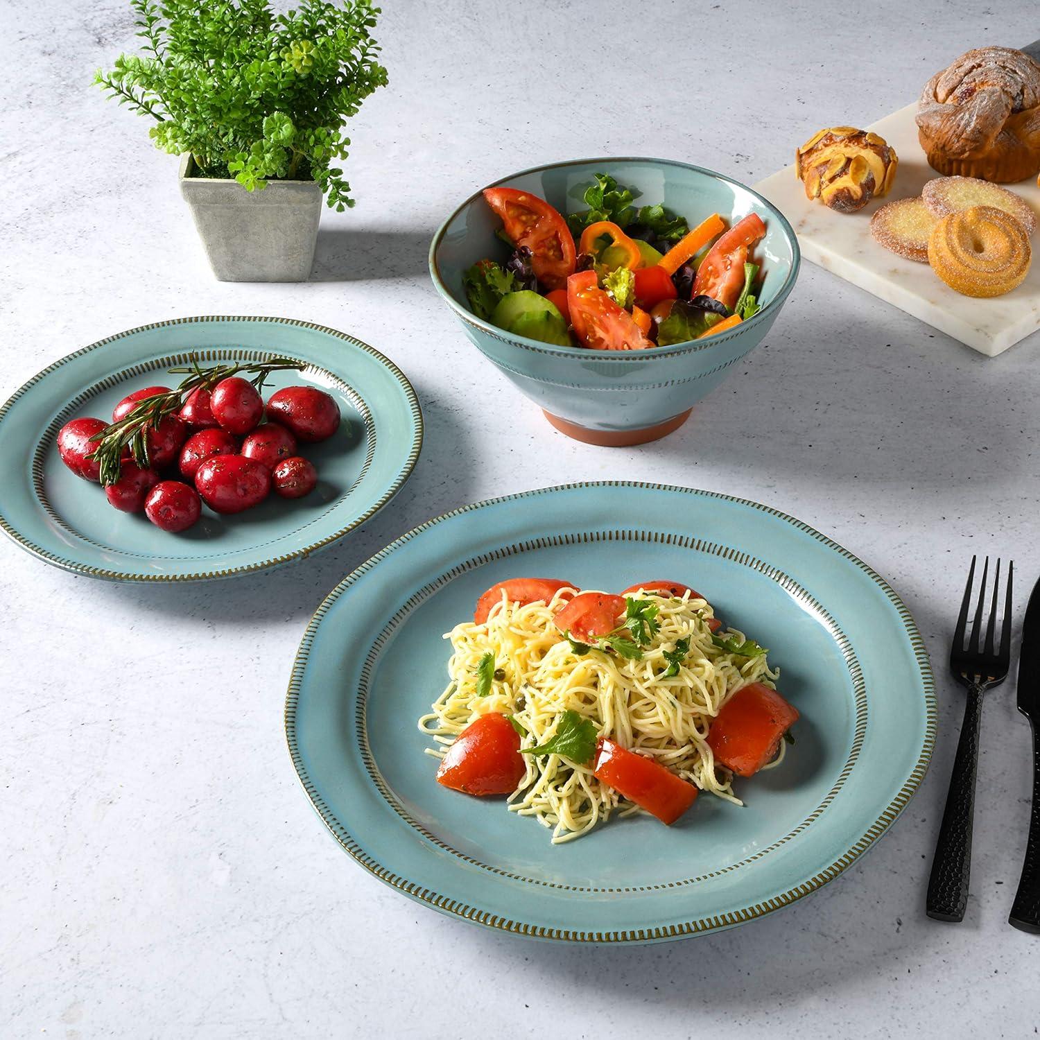 ECLANK 12 Piece Stoneware Dinnerware Set - Service for 4
