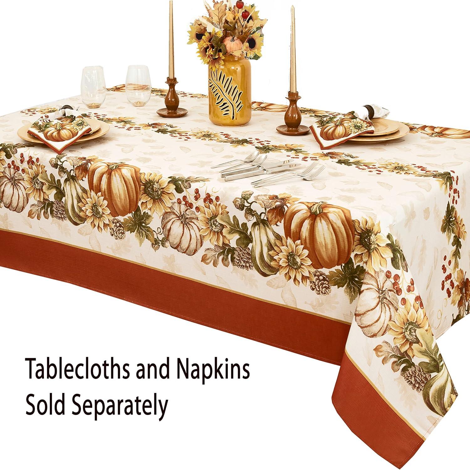 Newbridge Thanksgiving Autumn Pumpkin Festival Bordered Fabric Placemats, Set of 4 Placemats