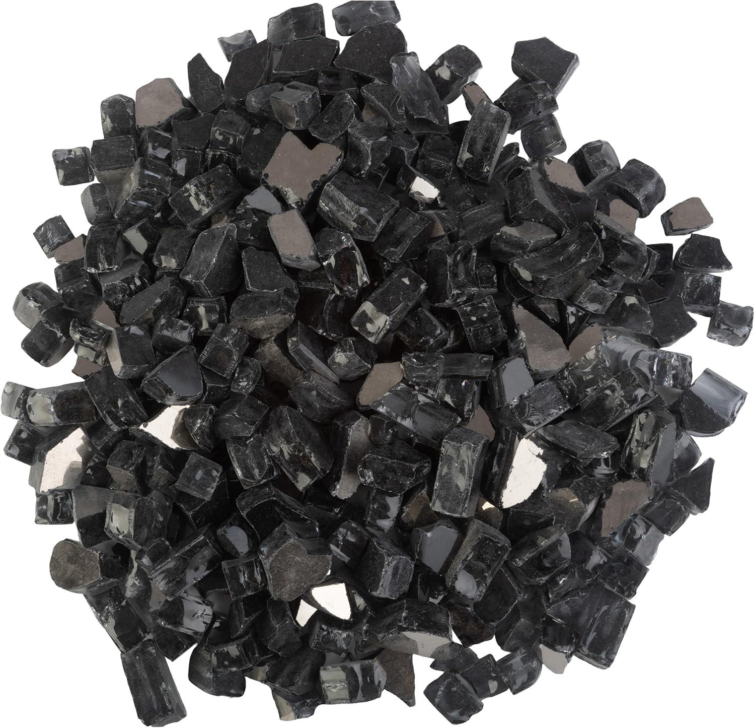 Pure Garden 10lbs Fire Pit Glass - 1/2-Inch Crushed Glass Rocks for Fireplaces, Landscape, Aquariums, or Vases