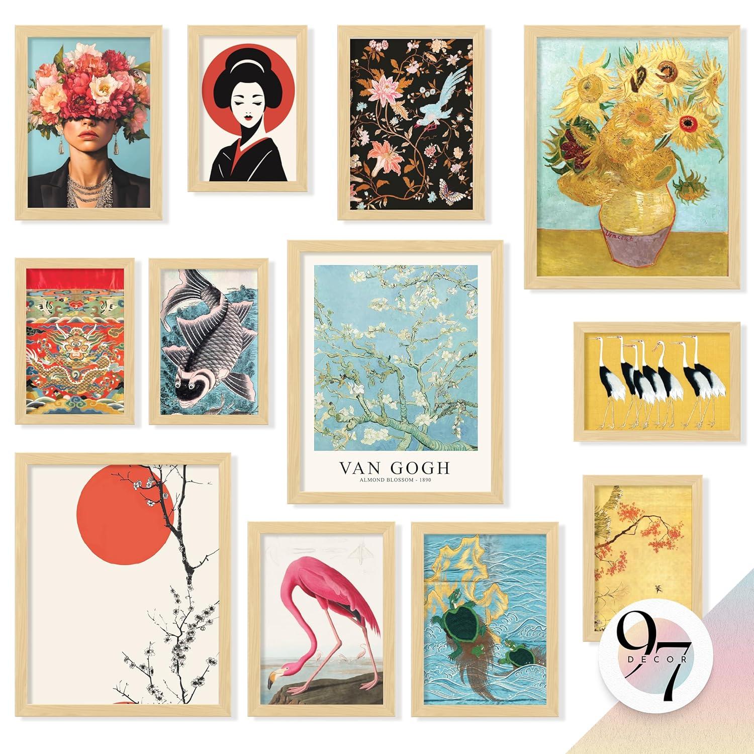 97 Decor Vintage Eclectic Wall Art Prints - Maximalist Funky Pictures, Bright Famous Artist Prints For Wall Decor, Gallery Colorful Art Posters For Bedroom (unframed)