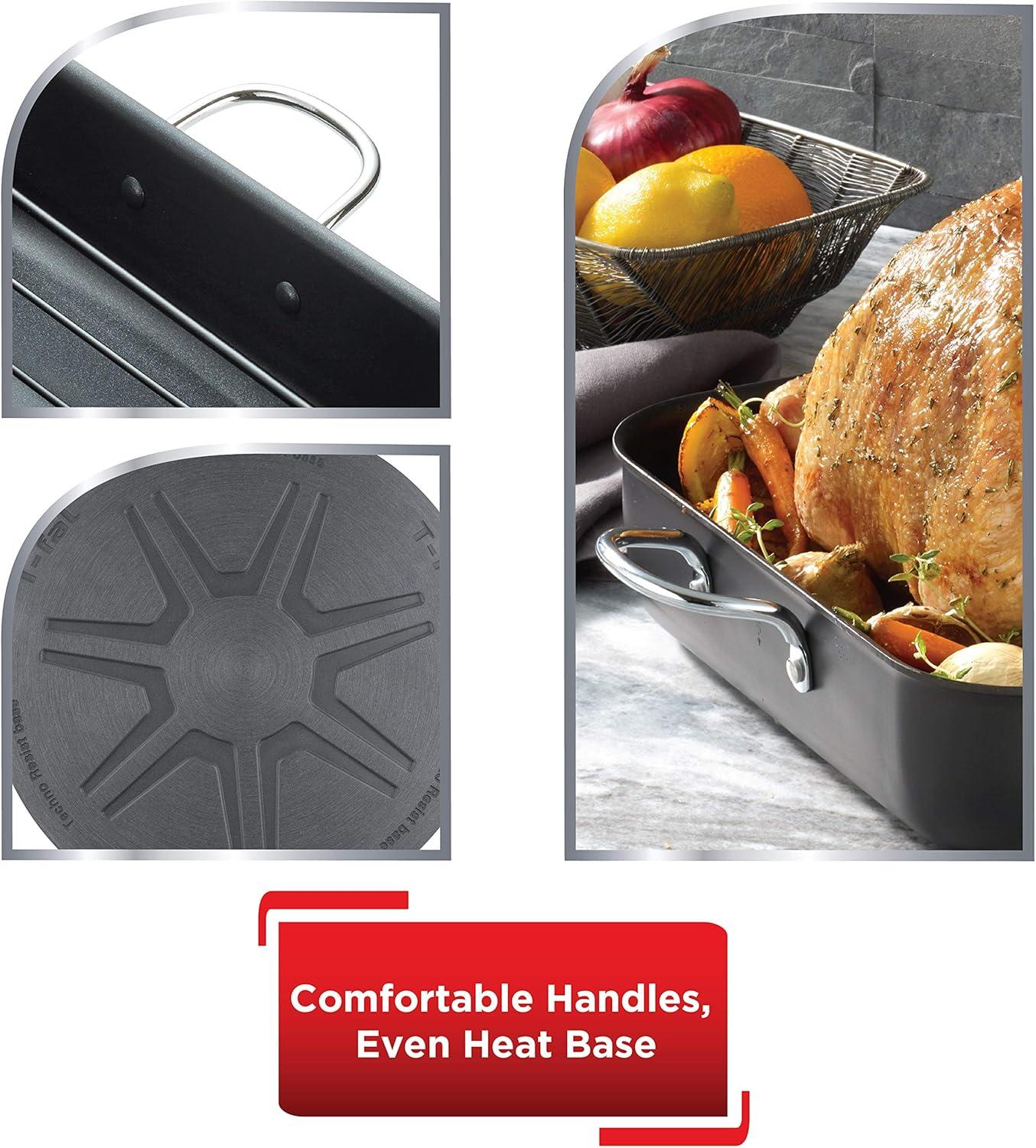 T-fal 14 in. Non-Stick Hard Anodized Aluminum Roasting Pan