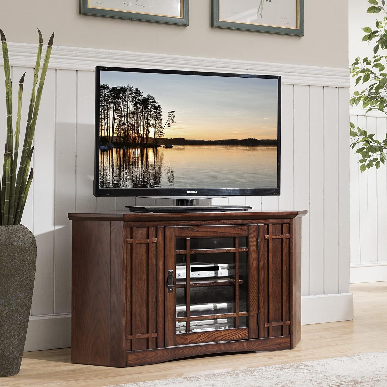 Leick Furniture Mission 46" Corner TV Stand in an Oak Finish