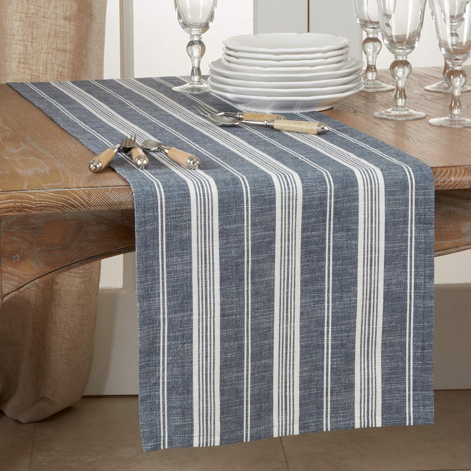 Saro Lifestyle Long Table Runner With Striped Design