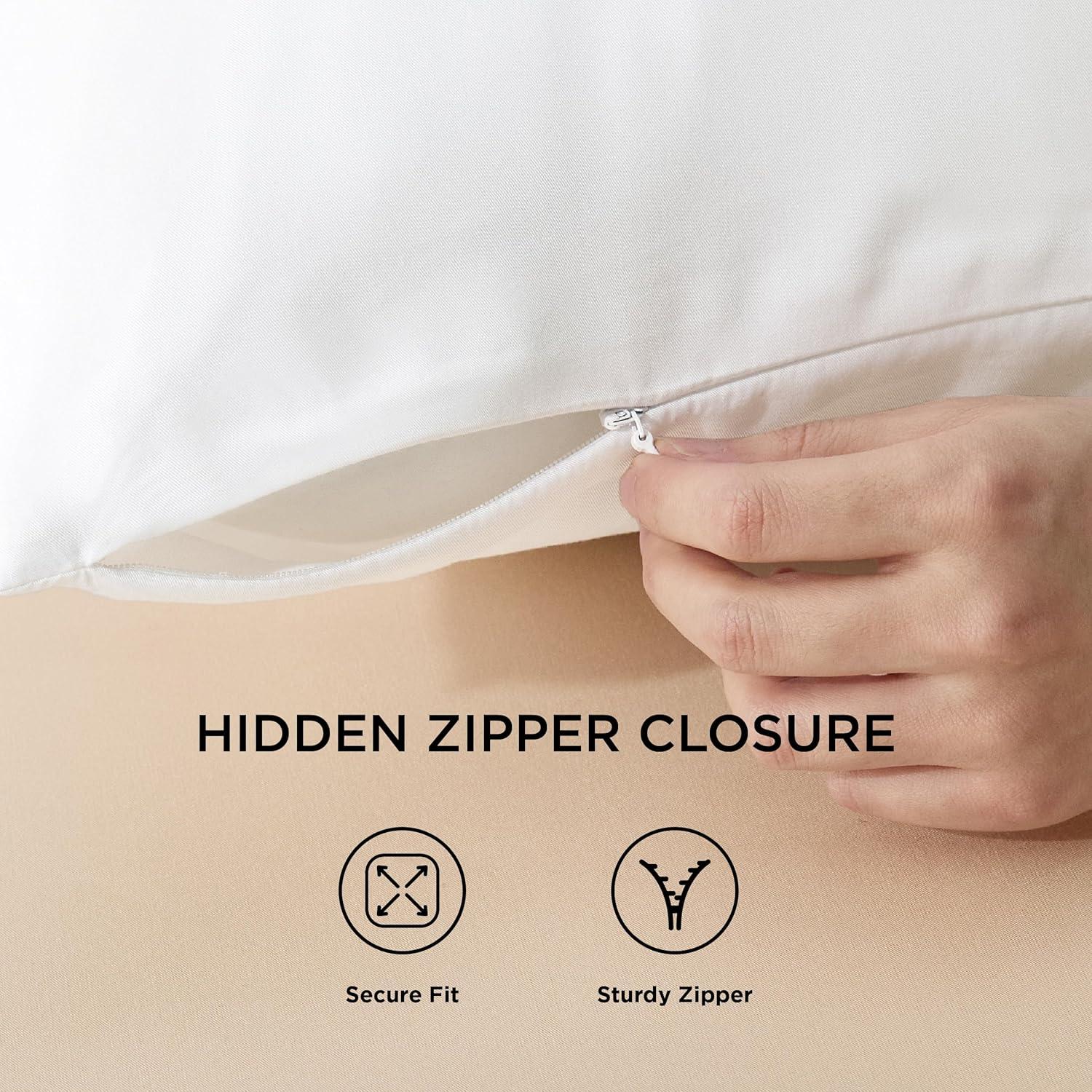 Bedsure Bedsure Pillow Cases Queen Size Set Of 2 - Polyester & Rayon Derived From Bamboo Cooling Pillowcase, Breathable, Soft And Wrinkle-Free Pillow Covers With Envelope Closure, Gifts, 20X30 Inches