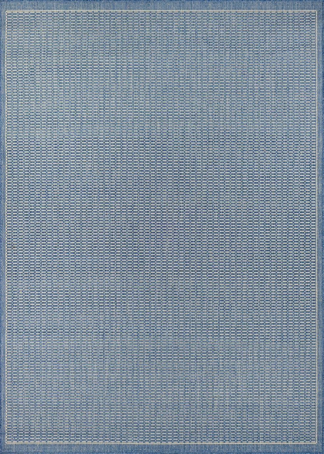 Champagne-Blue Transitional Indoor/Outdoor Flat Woven Area Rug