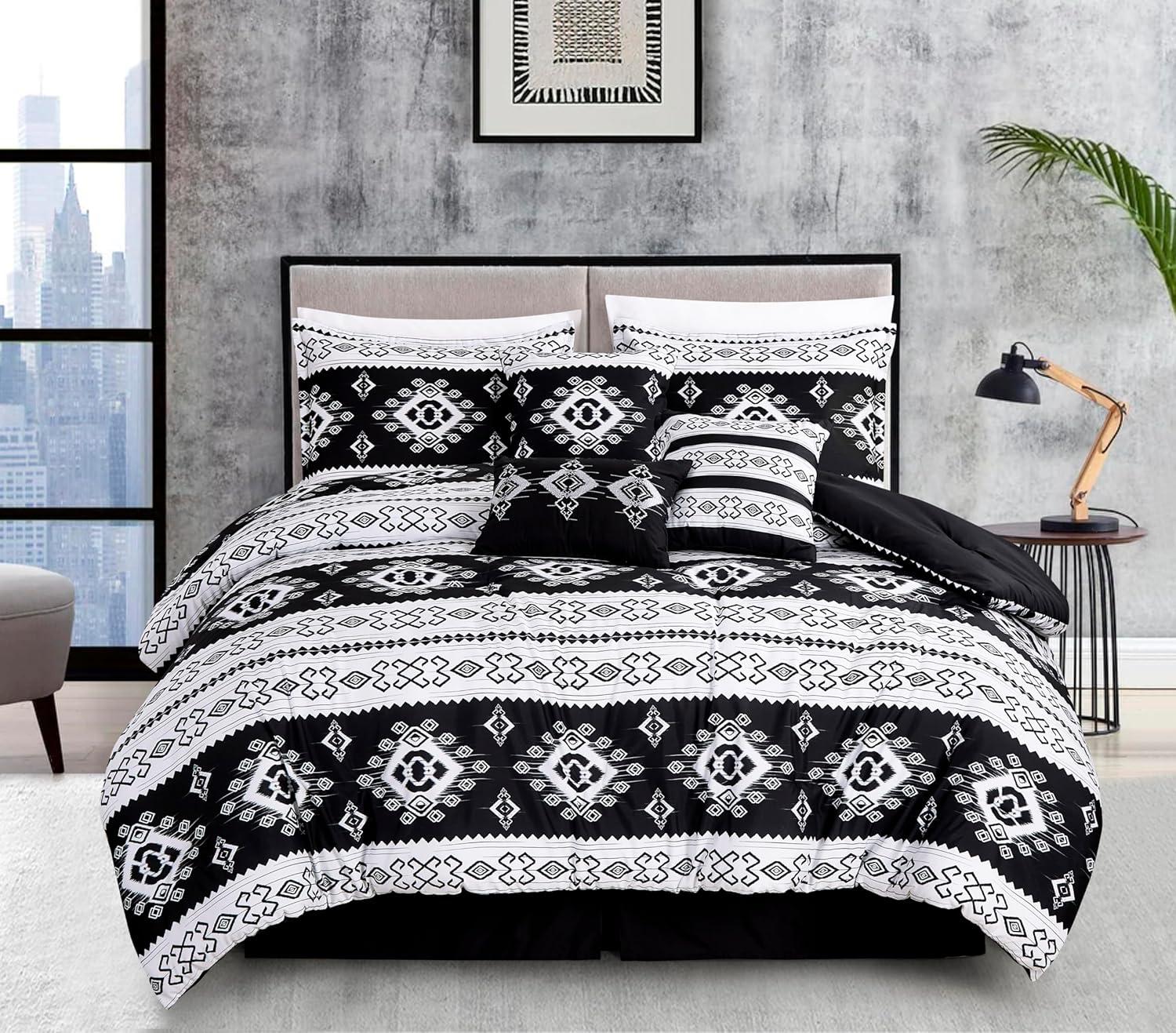 Chezmoi Collection Microfiber / Polyester Standard Geometric Shapes Comforter Set