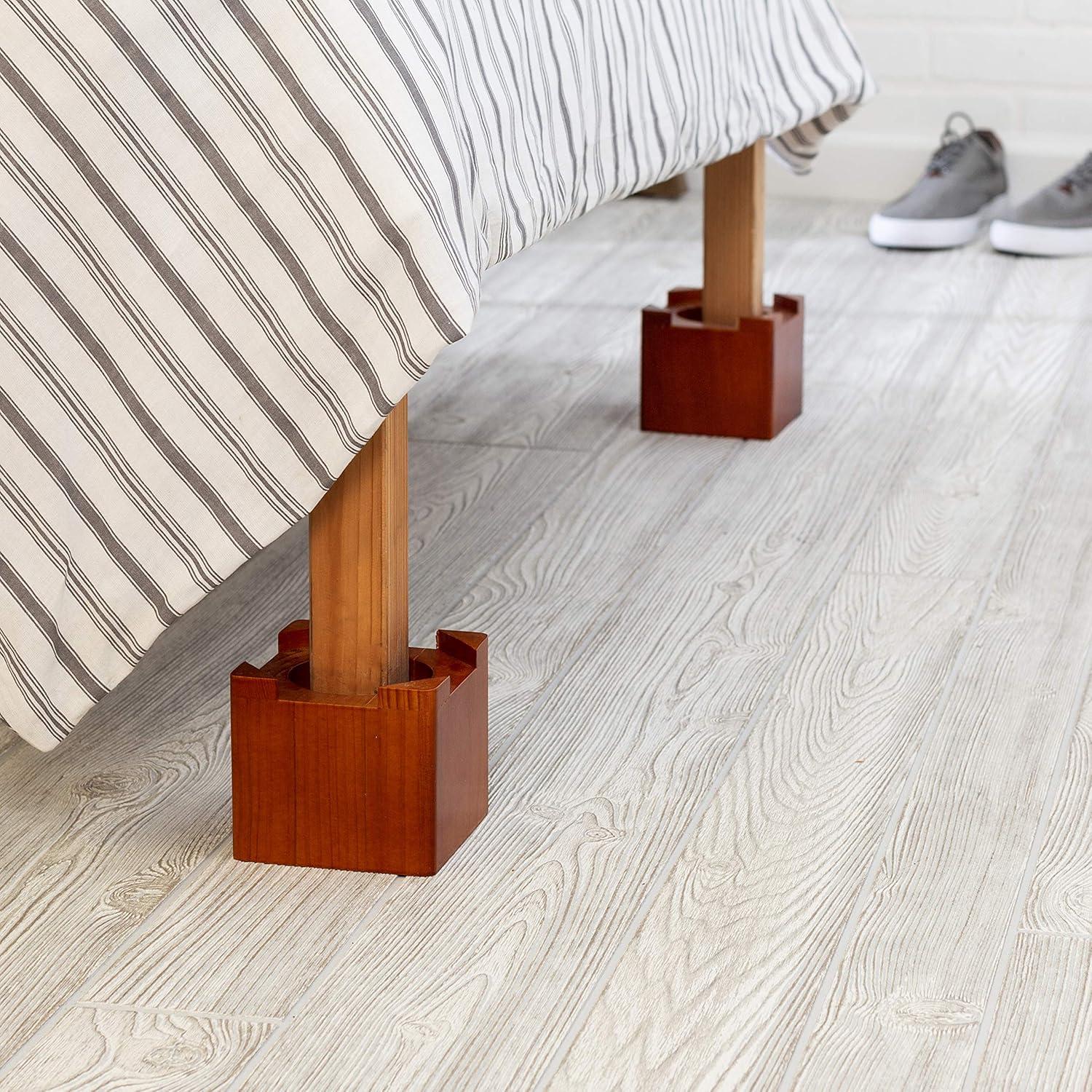 Cherry Wood Bed Risers Set of 4