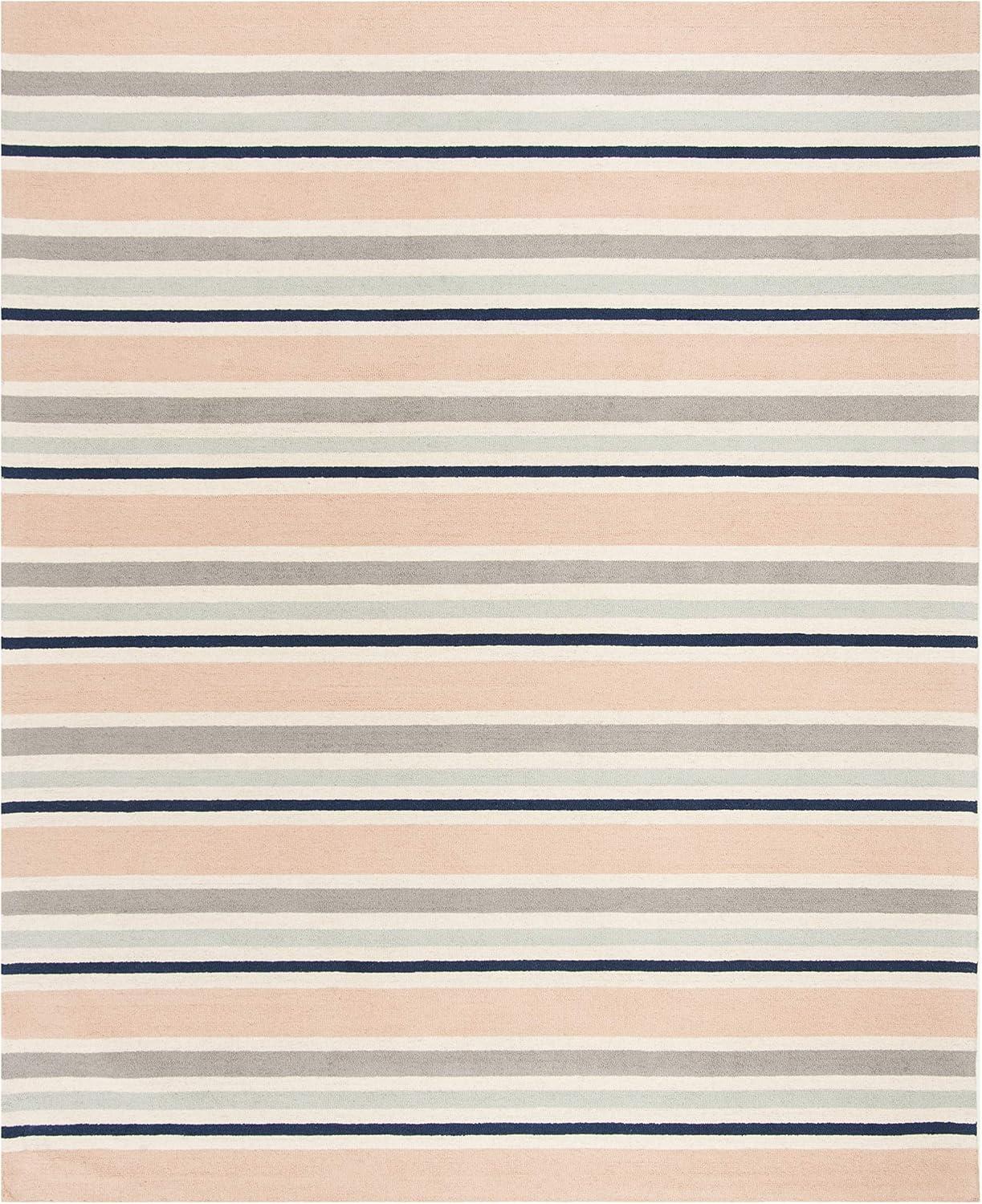 Safavieh Kids Multi Stripe SFK916 Hand Tufted Indoor Area Rug - Ivory/Multi - 8'x10' - Safavieh