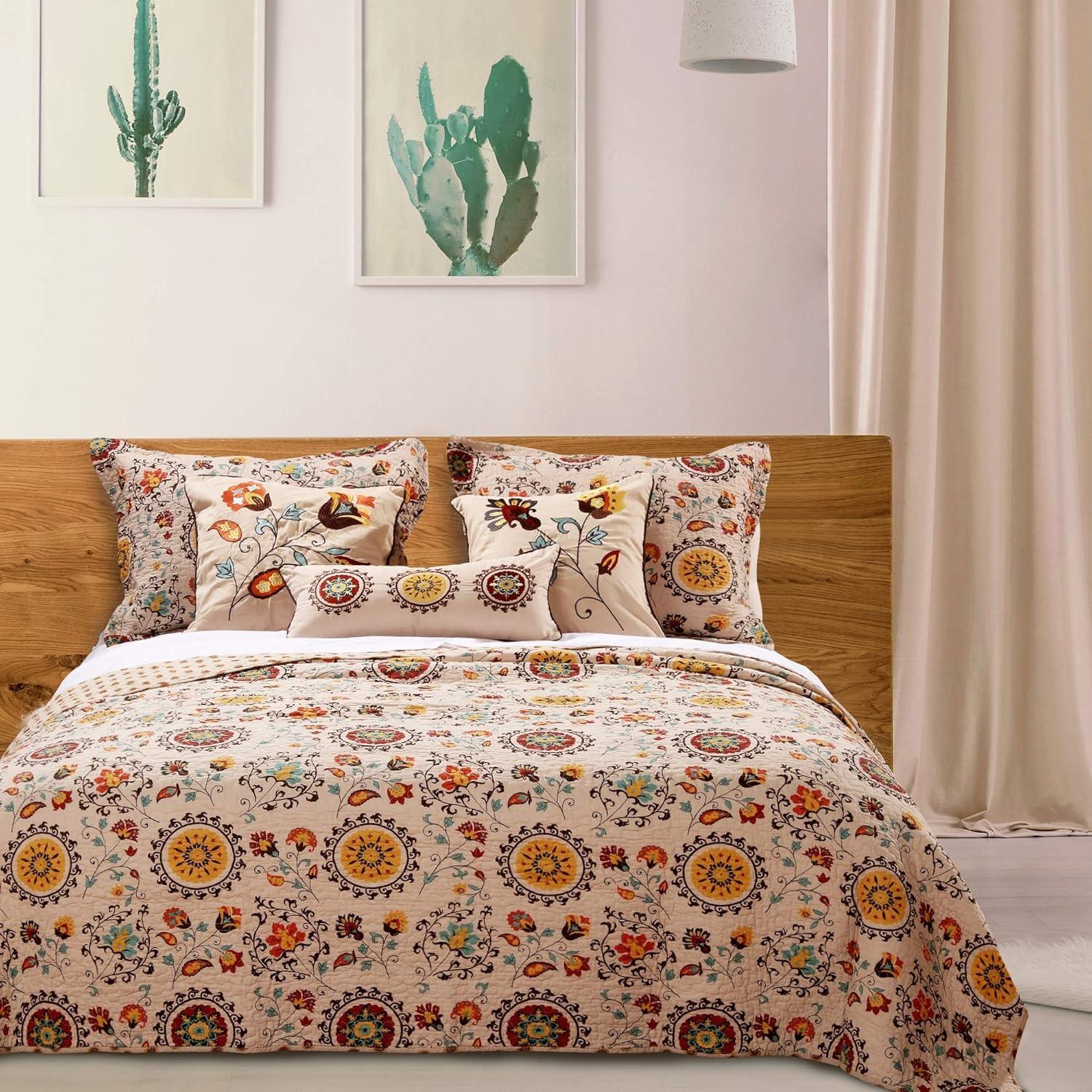 Andorra Medallion Cotton Reversible Quilt Set