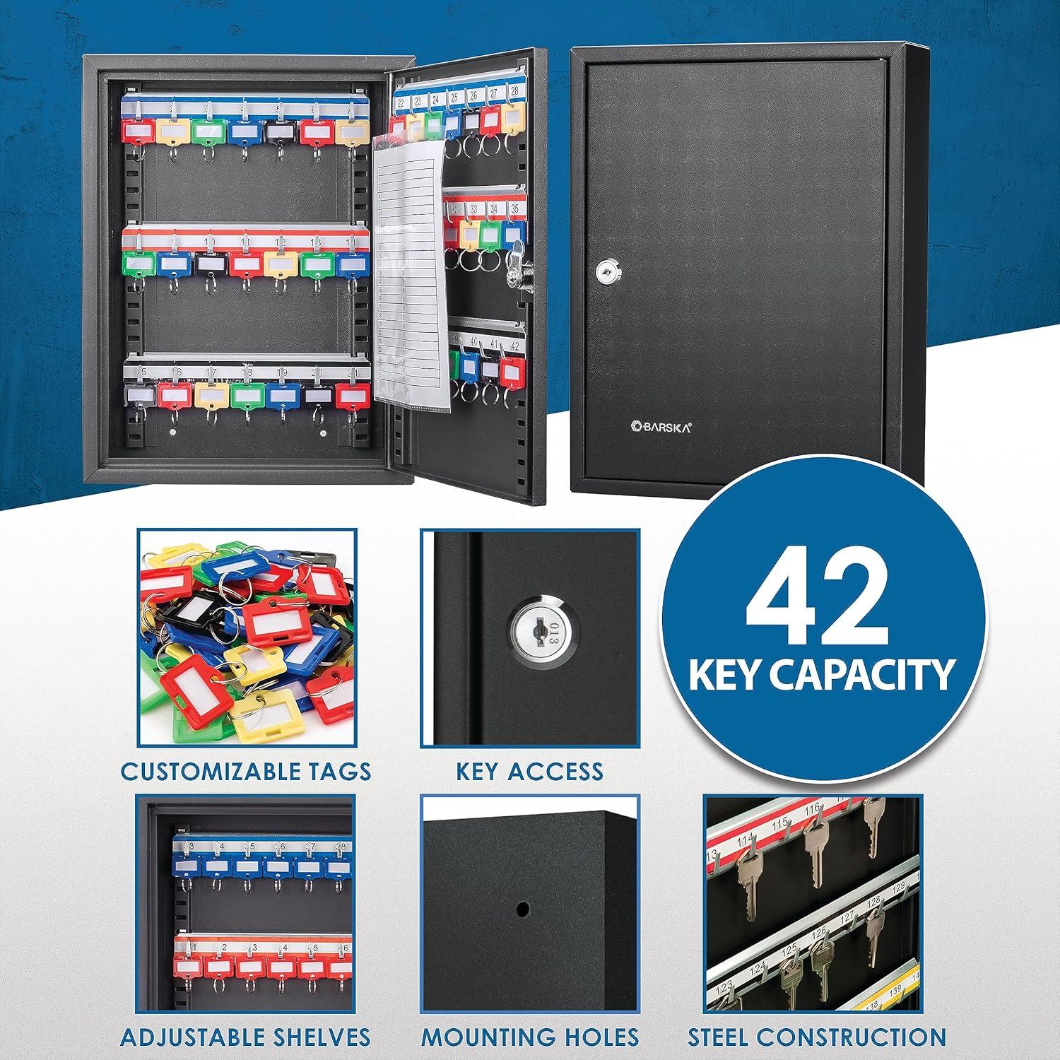 Barska 42 KEYS ADJUSTABLE KEY LOCK BOX BLACK