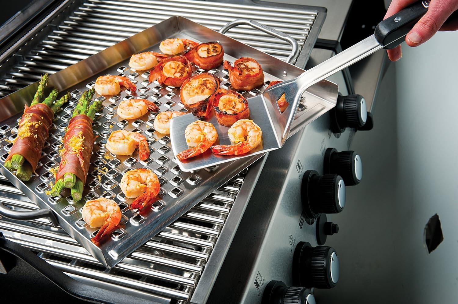 Stainless Steel Flat Grill Topper with Handles